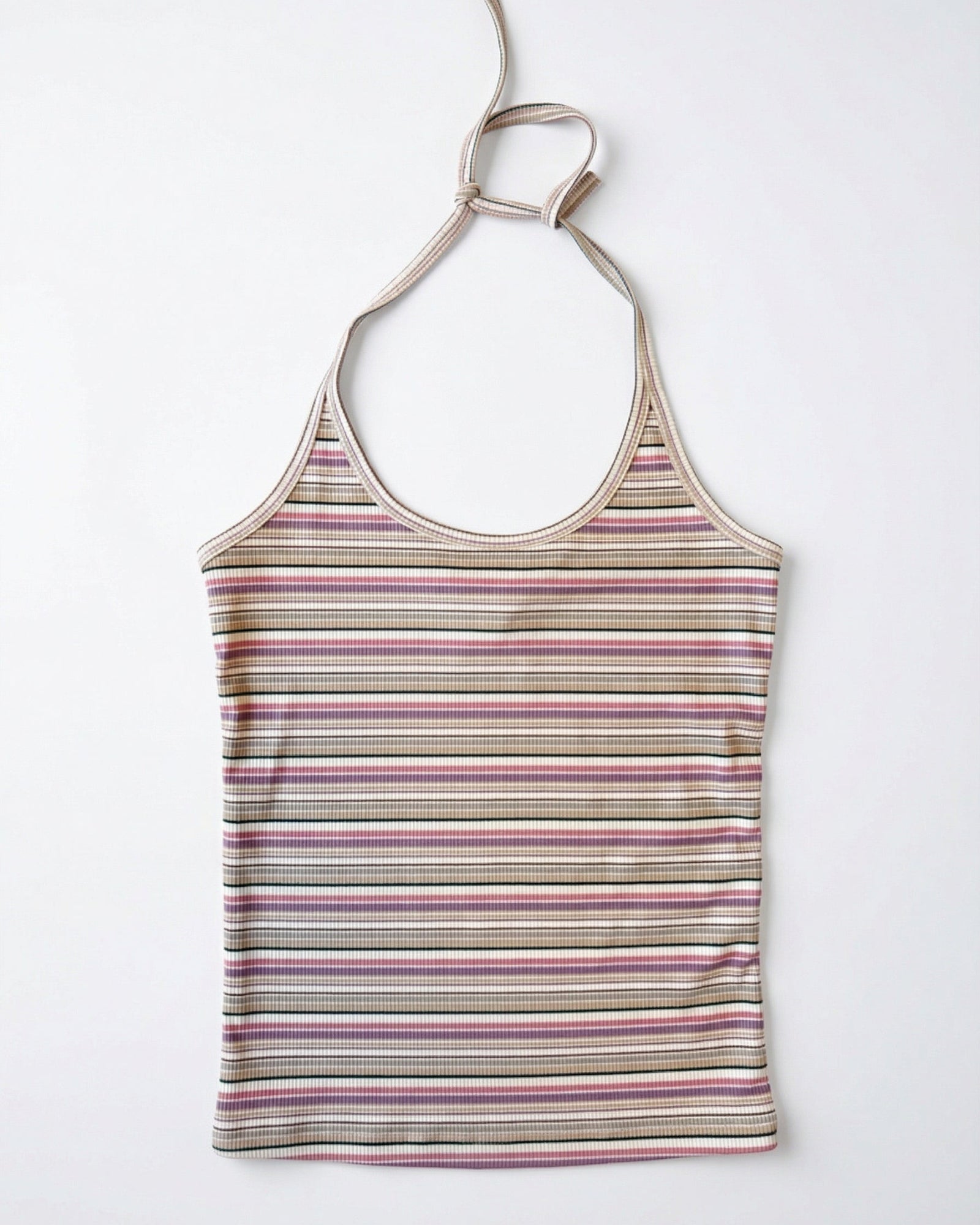 LINE STRIPE HALTERNECK TOP - BERRIES MIX - Dinvintageshop