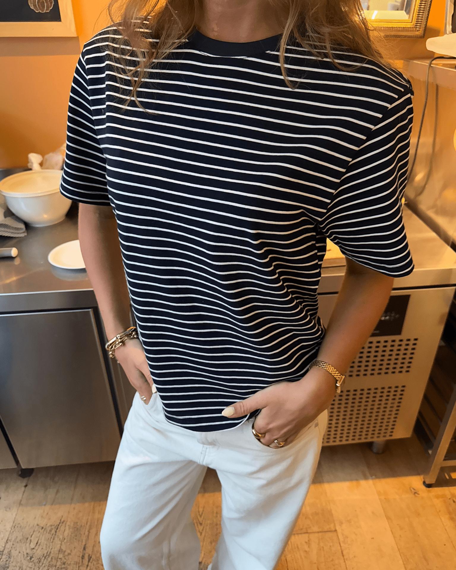 LYKKE STRIPE TEE - NAVY/WHITE