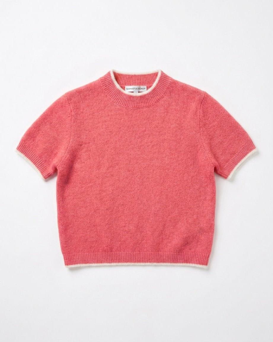 MADDIE KNIT SS - CORAL - Dinvintageshop