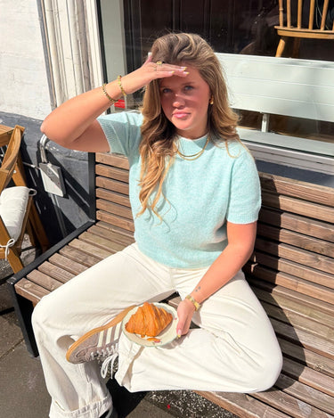 MADDIE KNIT SS - TEAL - Dinvintageshop