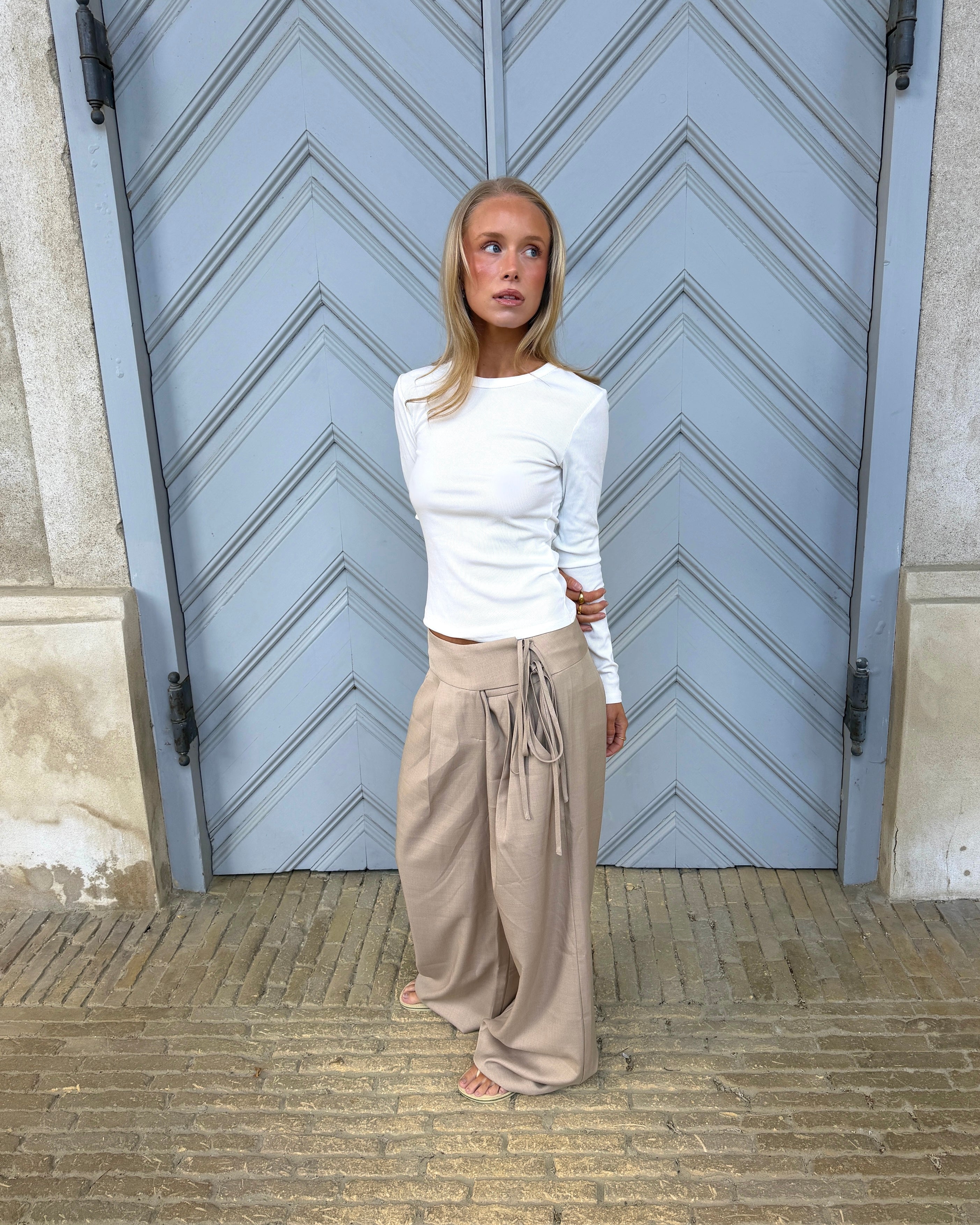 MAIA SUIT PANT - SAND - Dinvintageshop