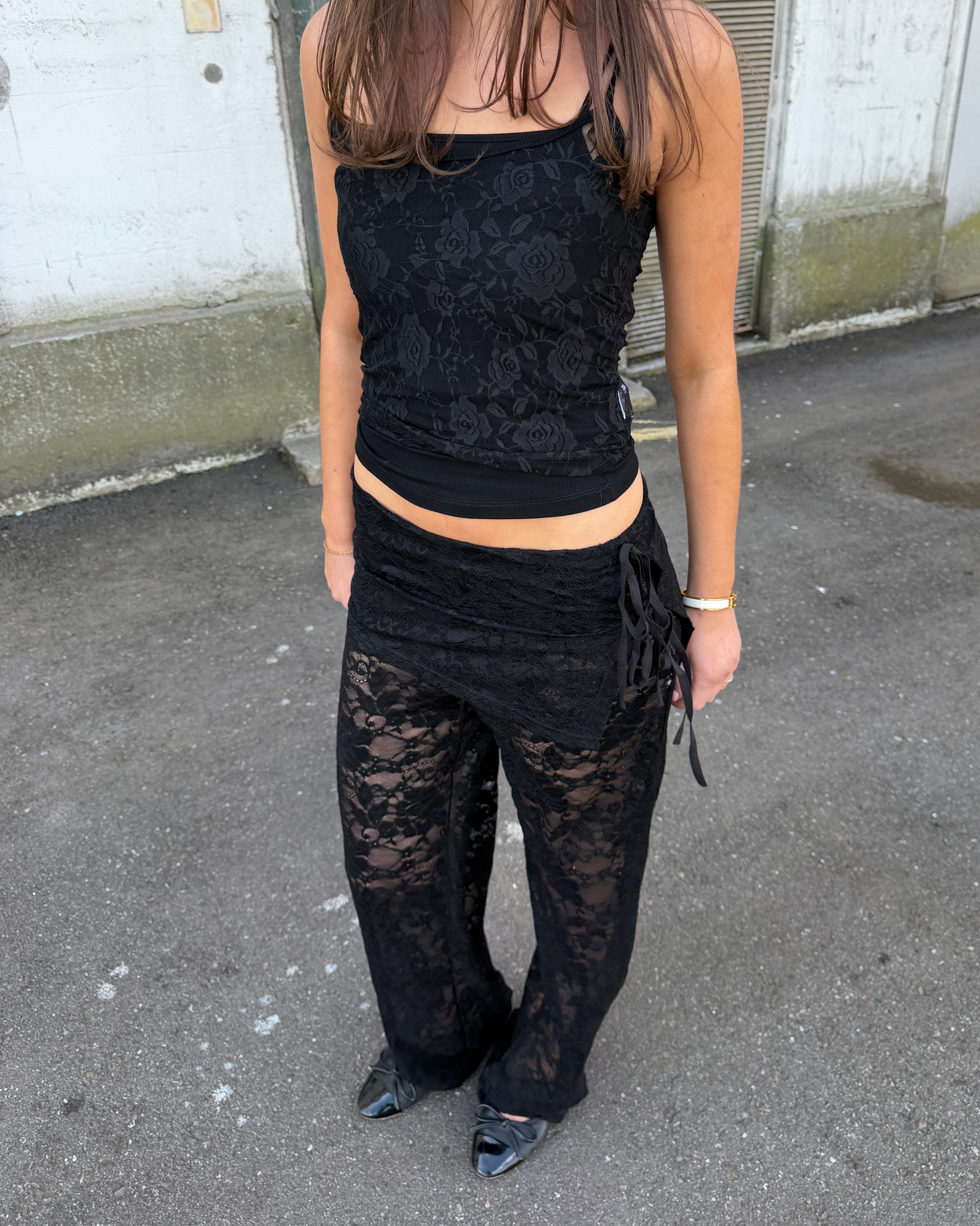 MILLIE LACE PANTS - BLACK - Dinvintageshop