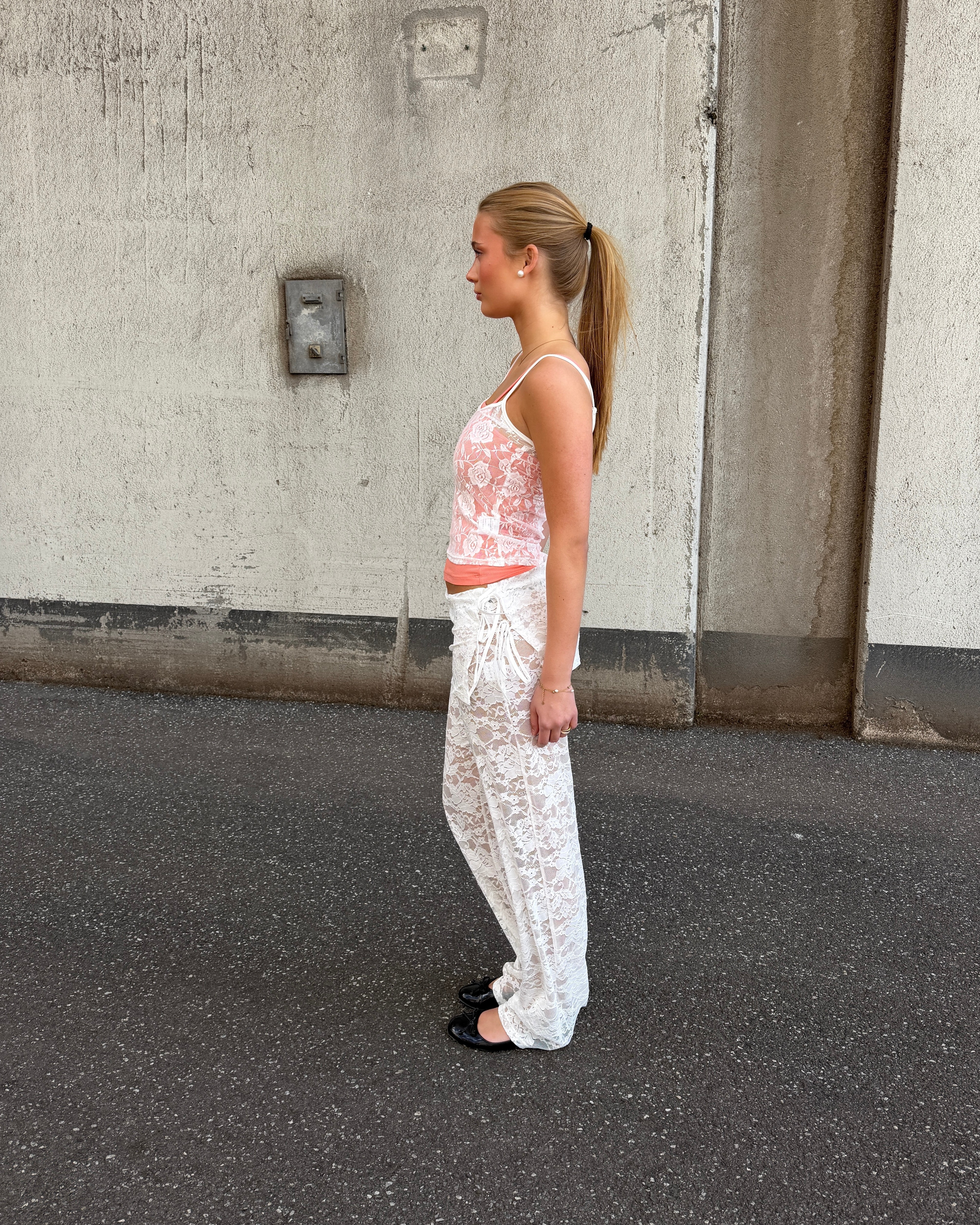 MILLIE LACE PANTS - WHITE - Dinvintageshop