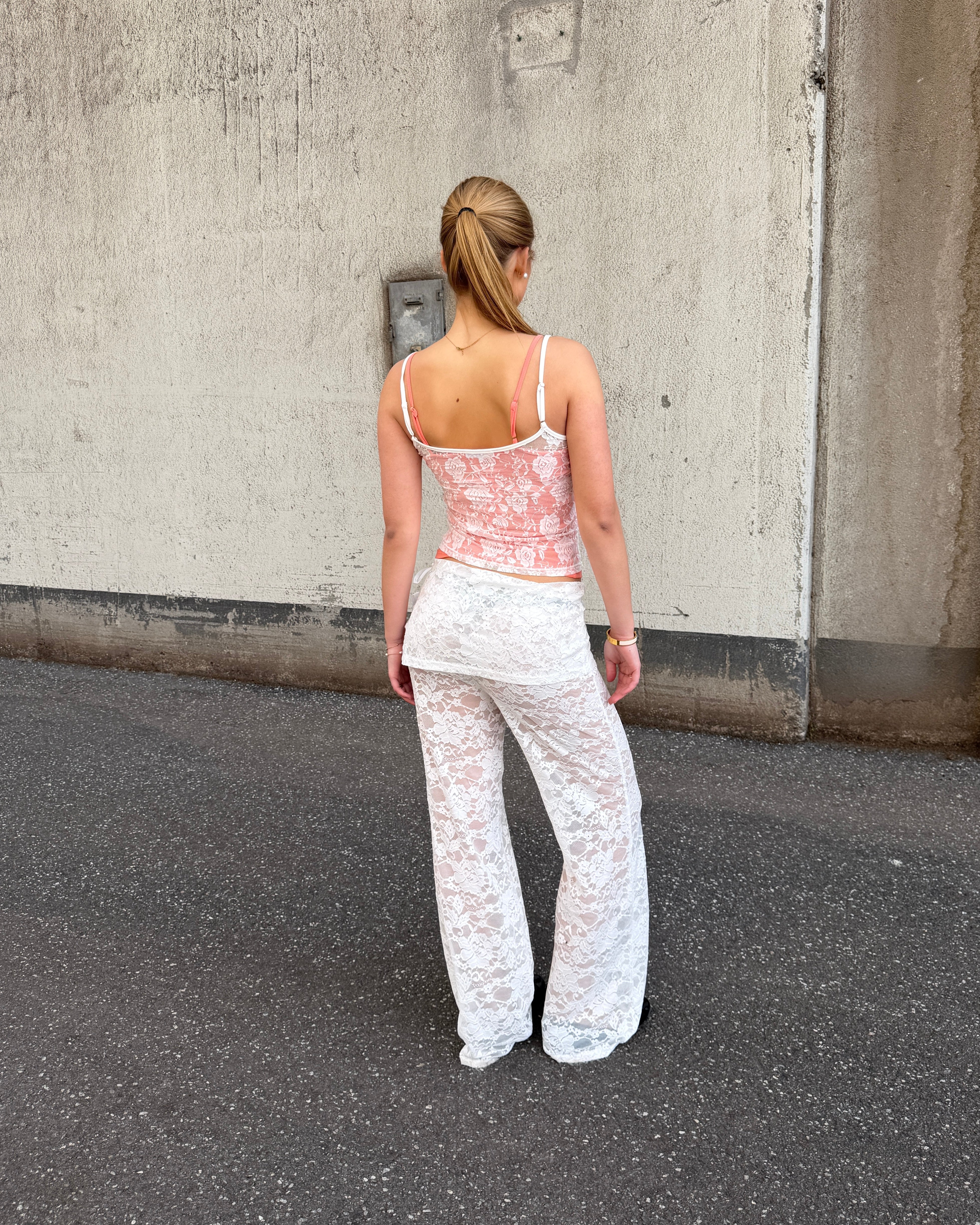 MILLIE LACE PANTS - WHITE - Dinvintageshop