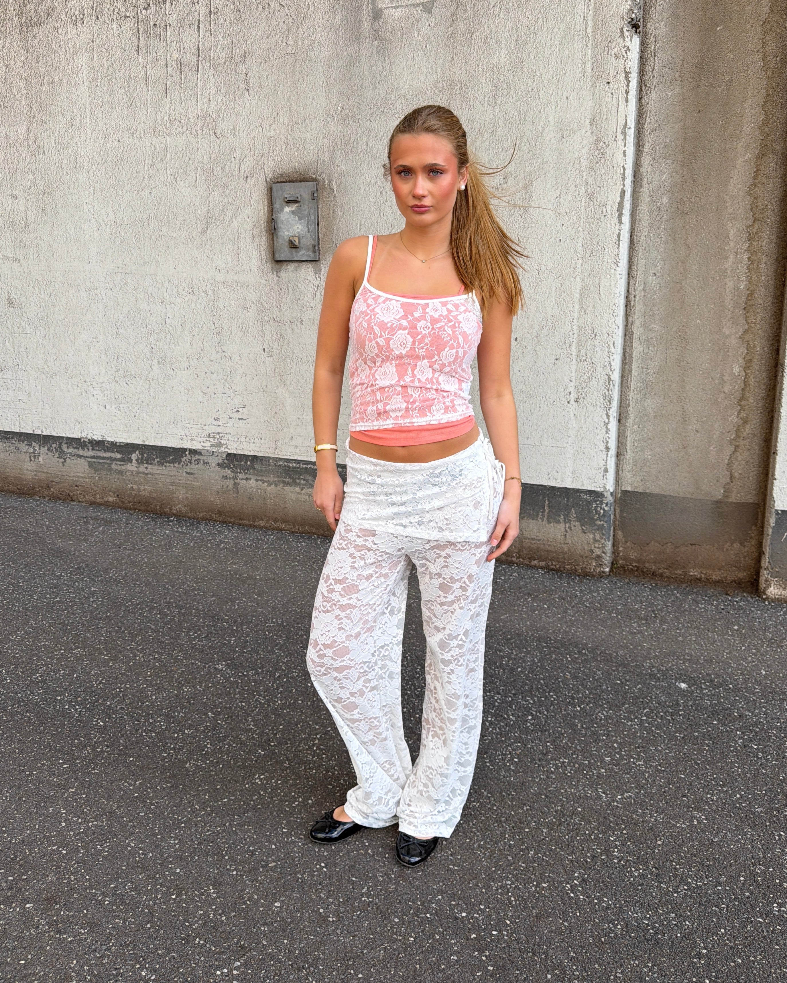 MILLIE LACE PANTS - WHITE - Dinvintageshop