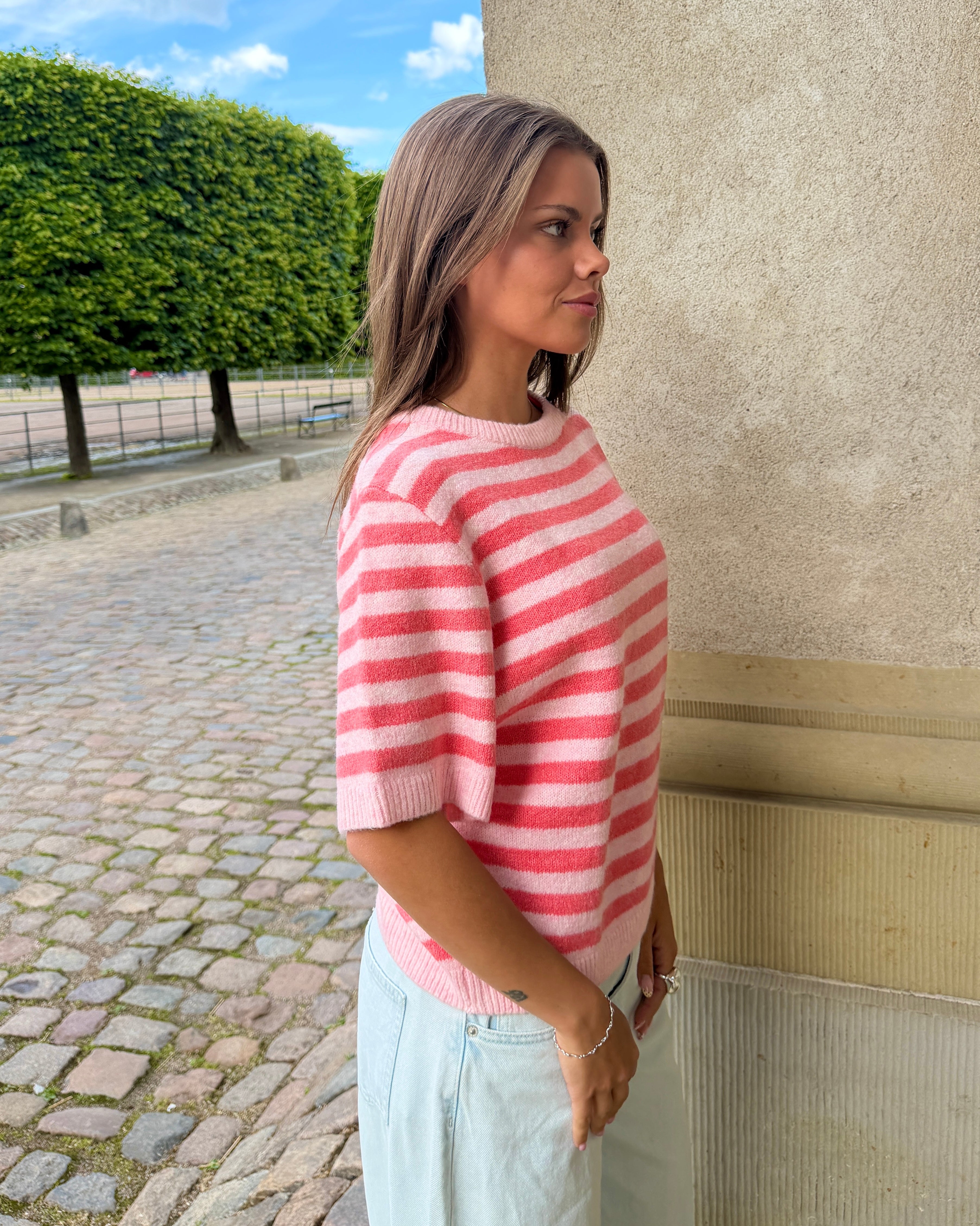 MIRA STRIBET STRIK - LIGHT PINK/CORAL - Dinvintageshop
