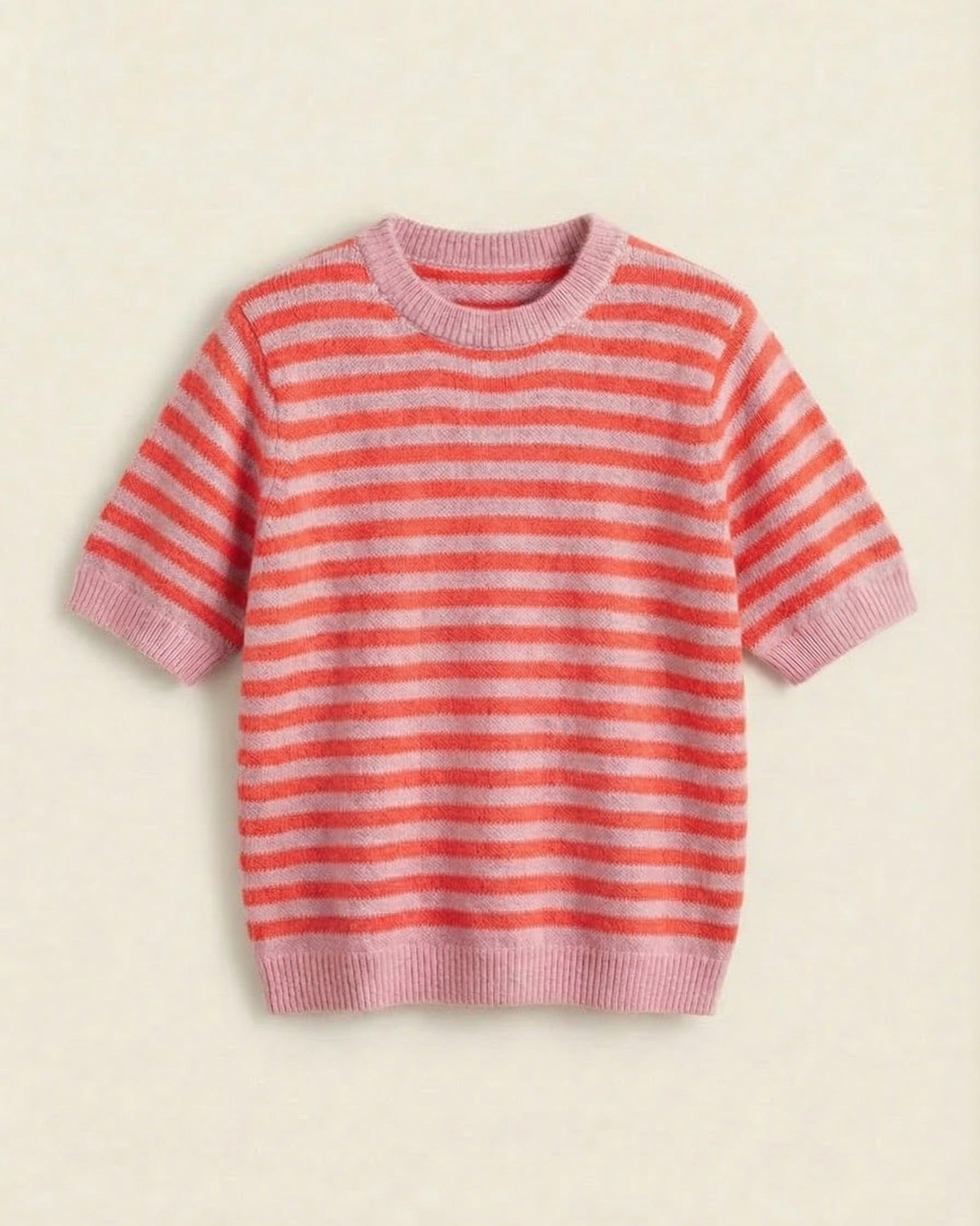MIRA STRIBET STRIK - LIGHT PINK/CORAL - Dinvintageshop