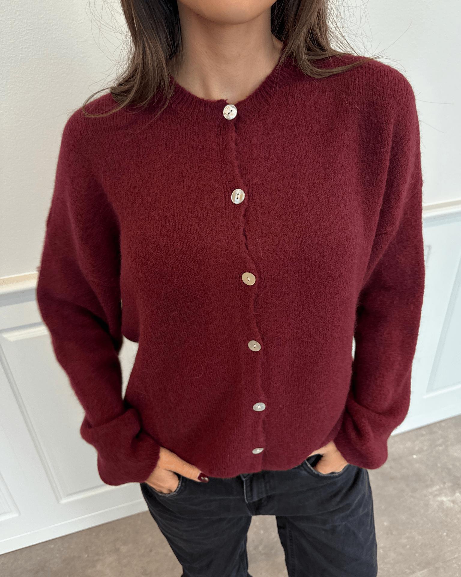 MOLLI CARDIGAN - WINE RED