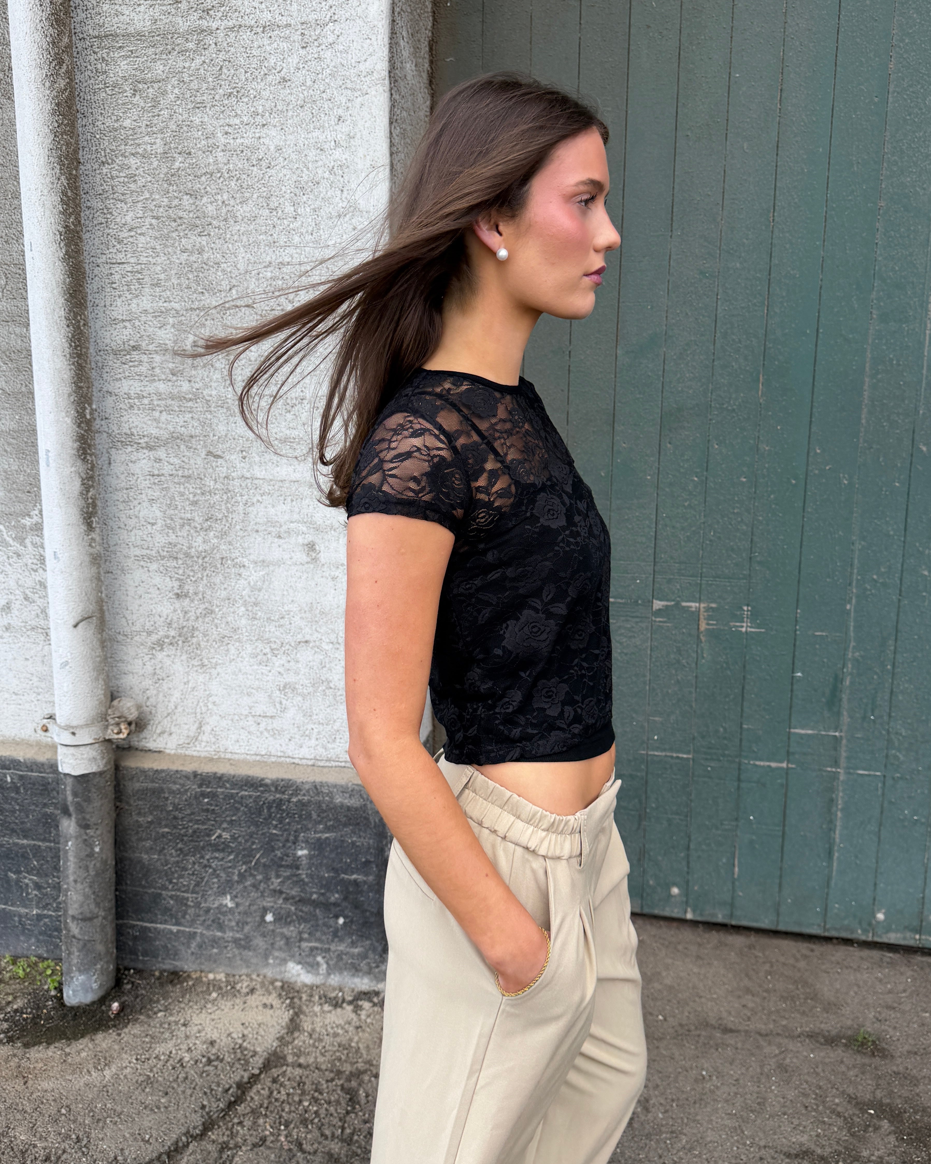 MONIQUE LACE TOP - BLACK - Dinvintageshop