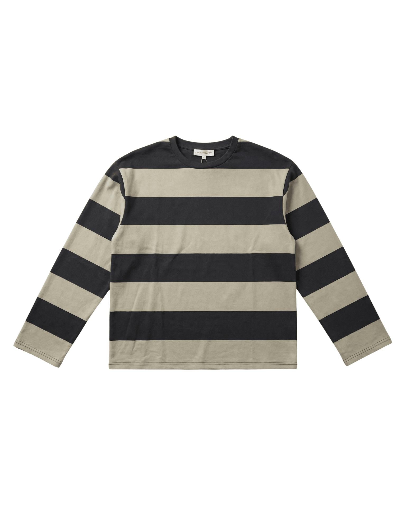 MYNTE WIDE STRIPE - GREY/SAND