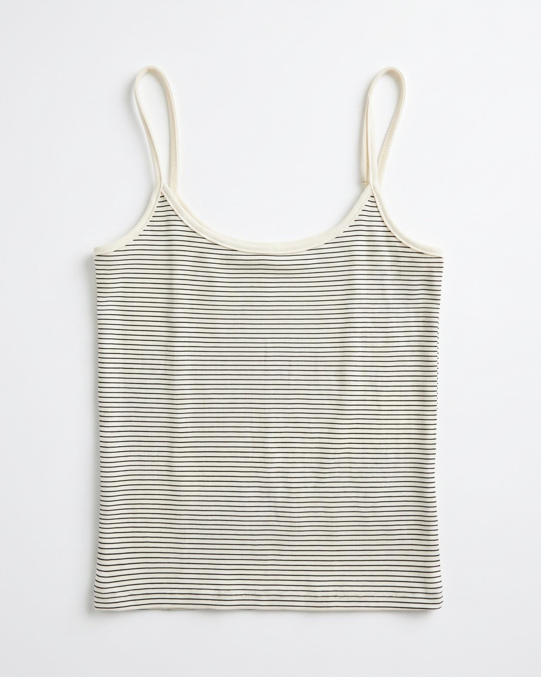 NADINE STRIPE TANK TOP - OFFWHITE/BLACK - Dinvintageshop