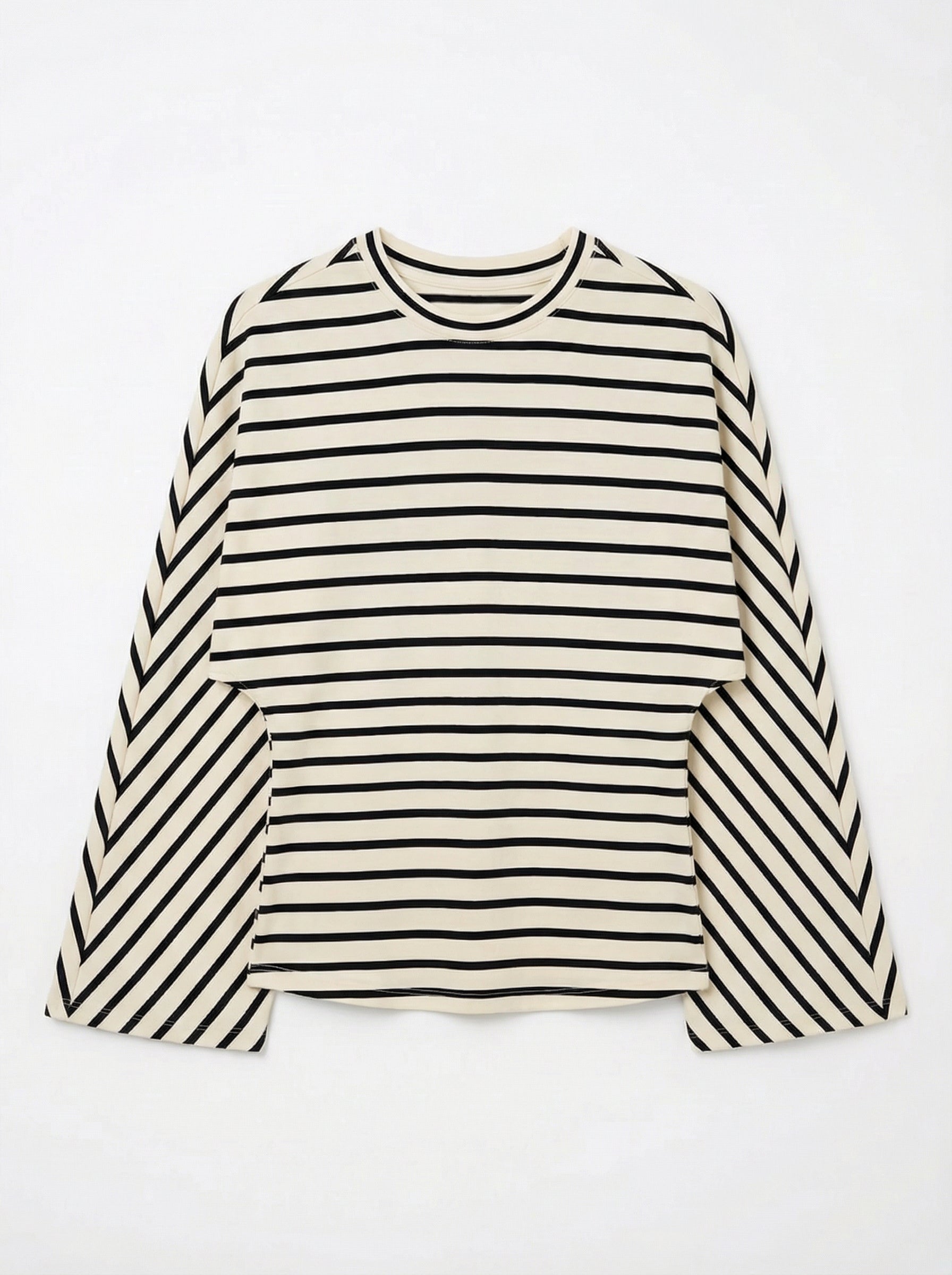 NALA STRIPE ANGEL TEE - OFFWHITE/BLACK - Dinvintageshop