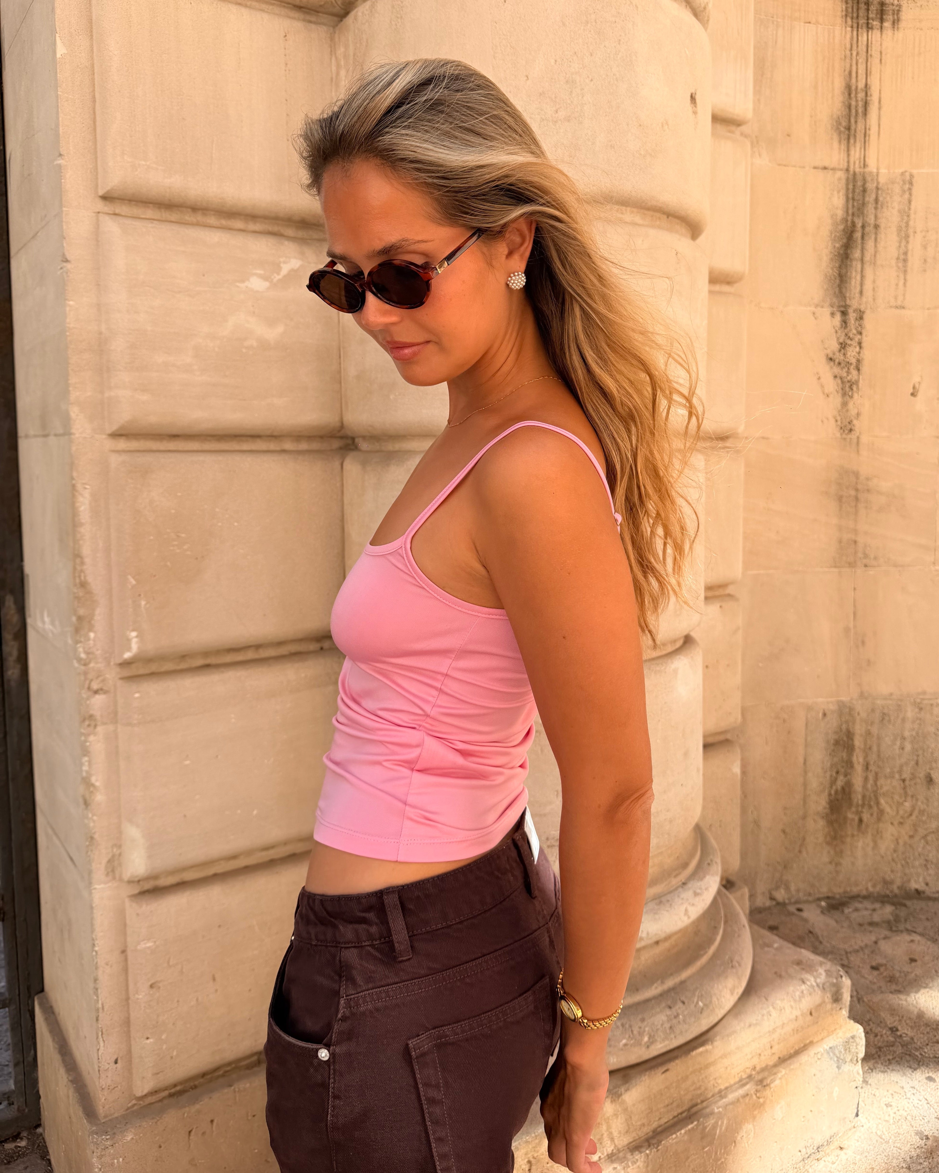 NANNA TANK TOP - LIGHT PINK - Dinvintageshop