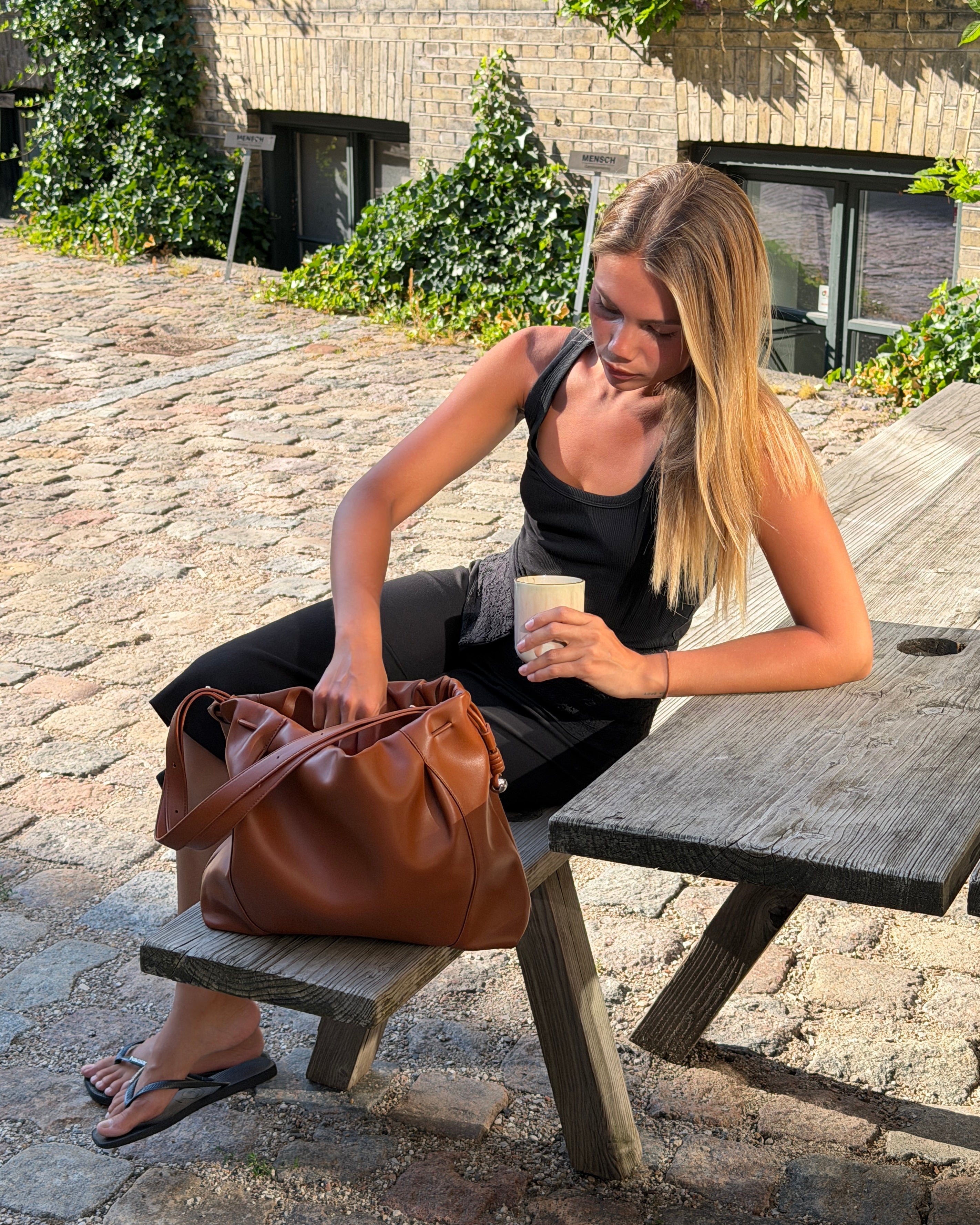 NAOMI BAG - COGNAC - Dinvintageshop