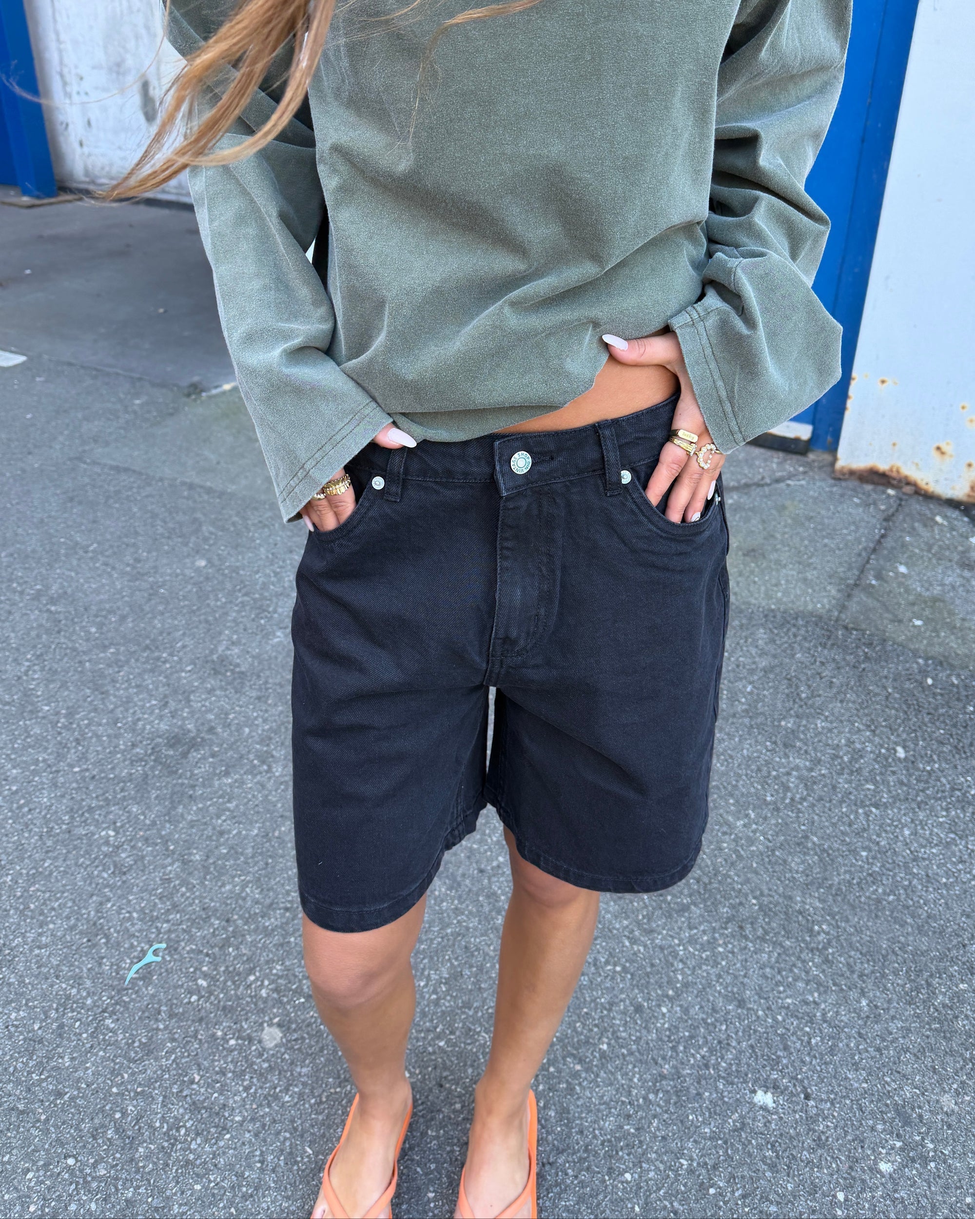 OLIVIA JORTS - BLACK - Dinvintageshop