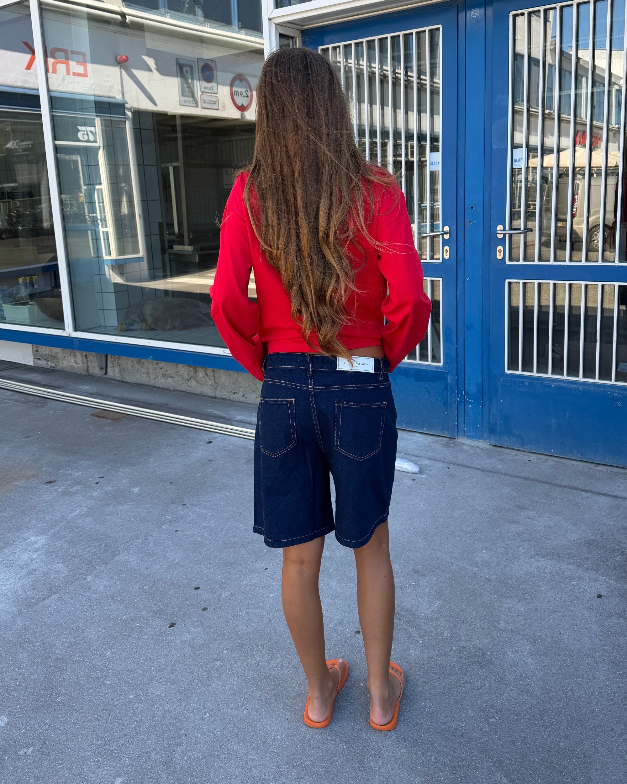 OLIVIA JORTS - DARK BLUE - Dinvintageshop