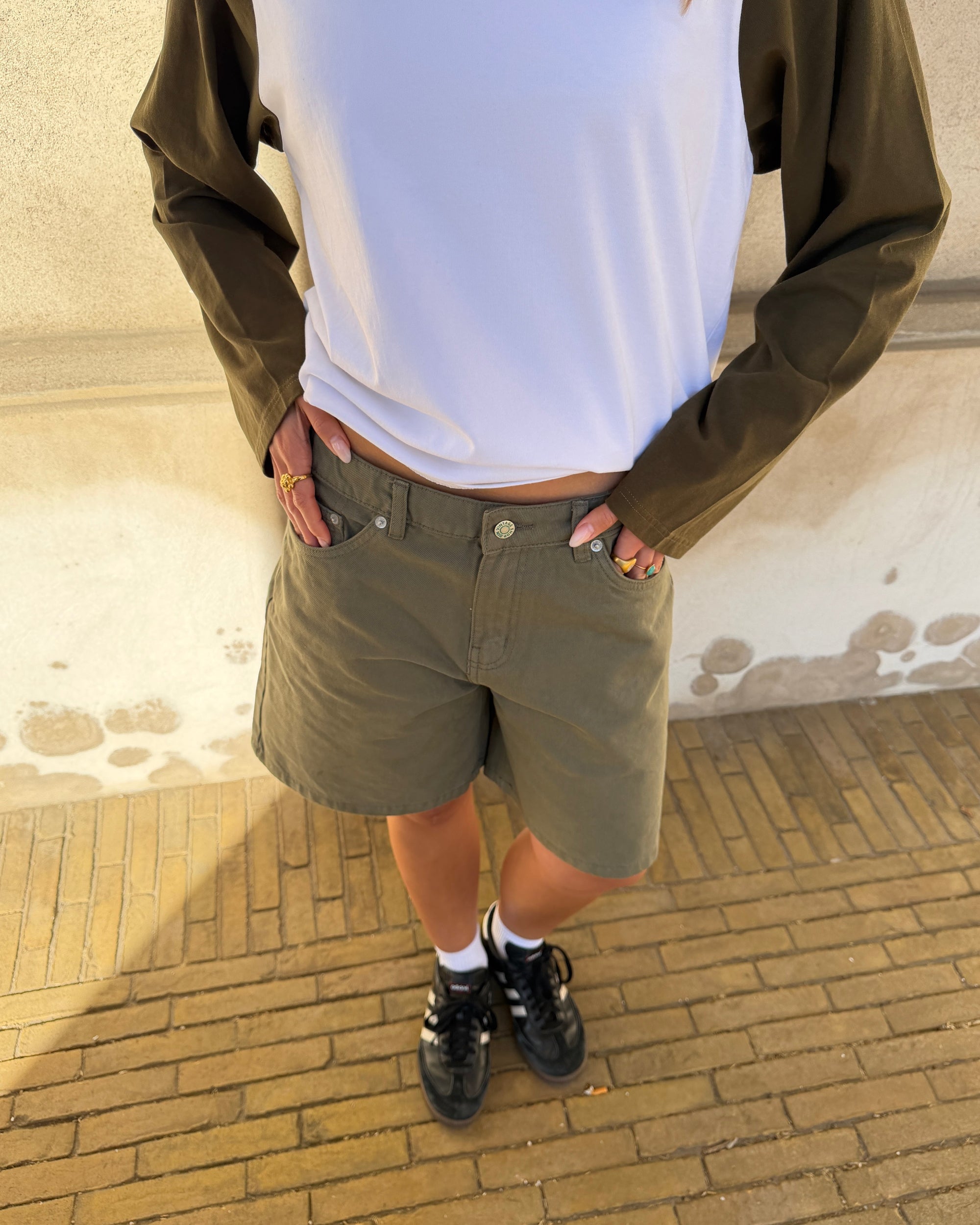 OLIVIA JORTS - DARK GREEN - Dinvintageshop