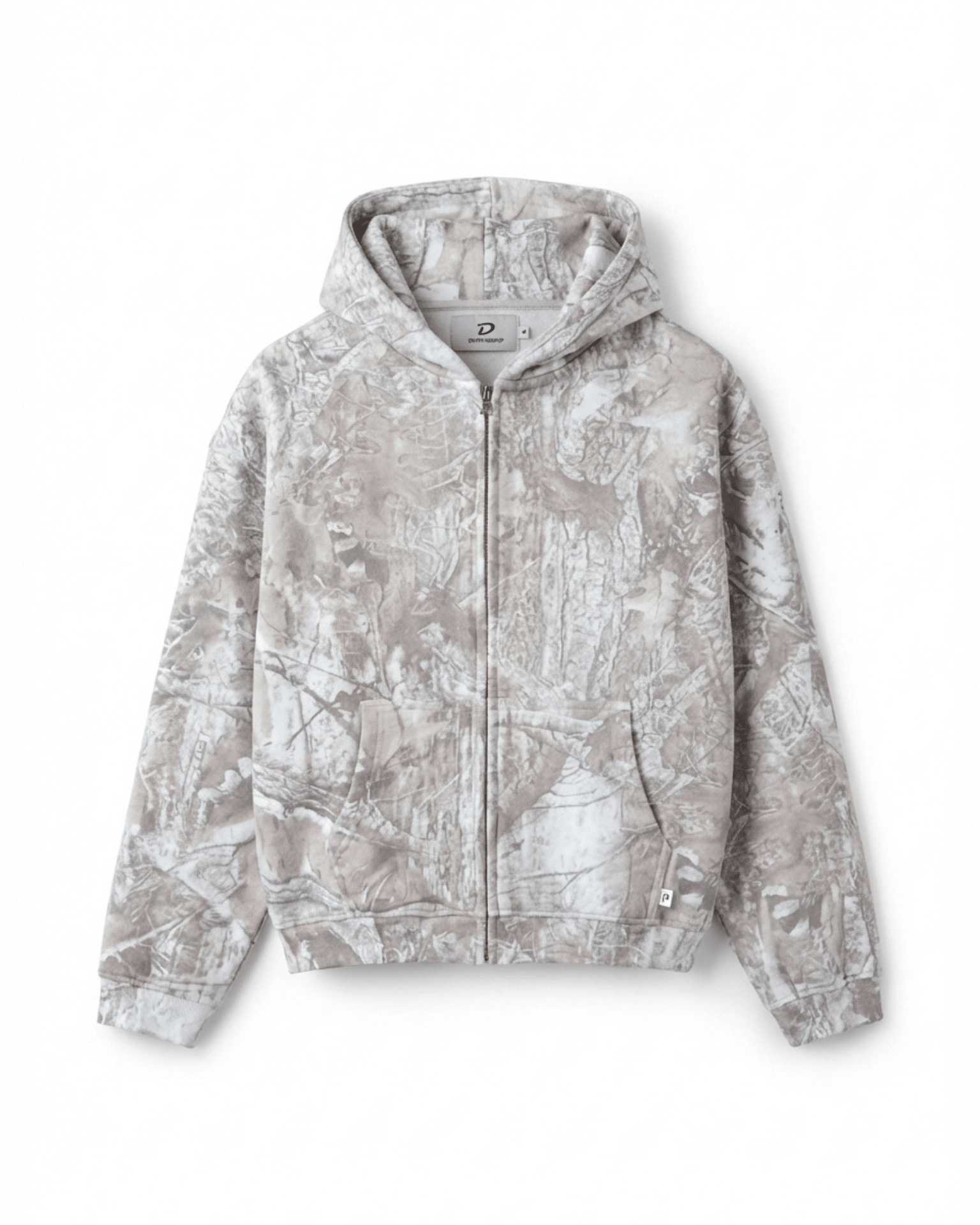 OVERSIZED ZIP HOODIE - SAND FOREST - Dinvintageshop