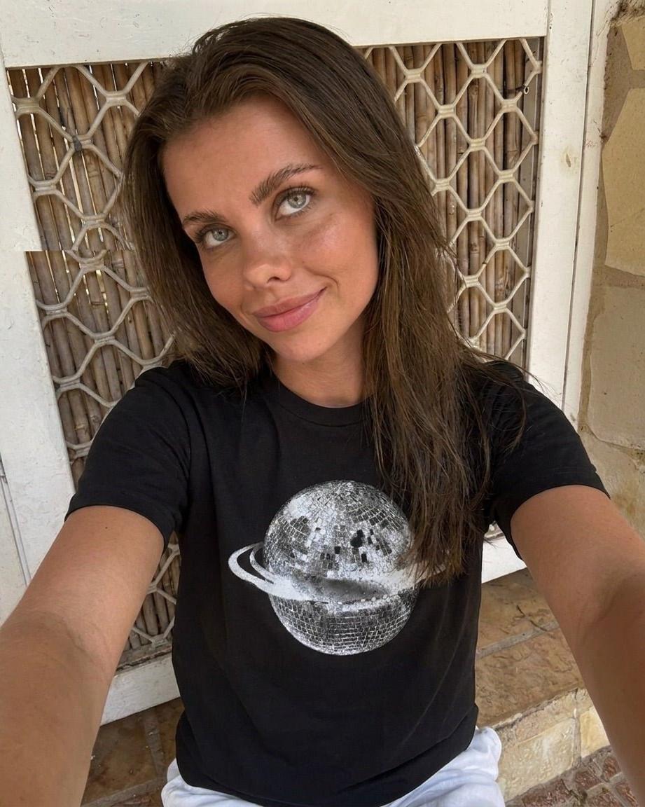 PLANET DISCO (hvid), BABYTEE - SORT - Dinvintageshop
