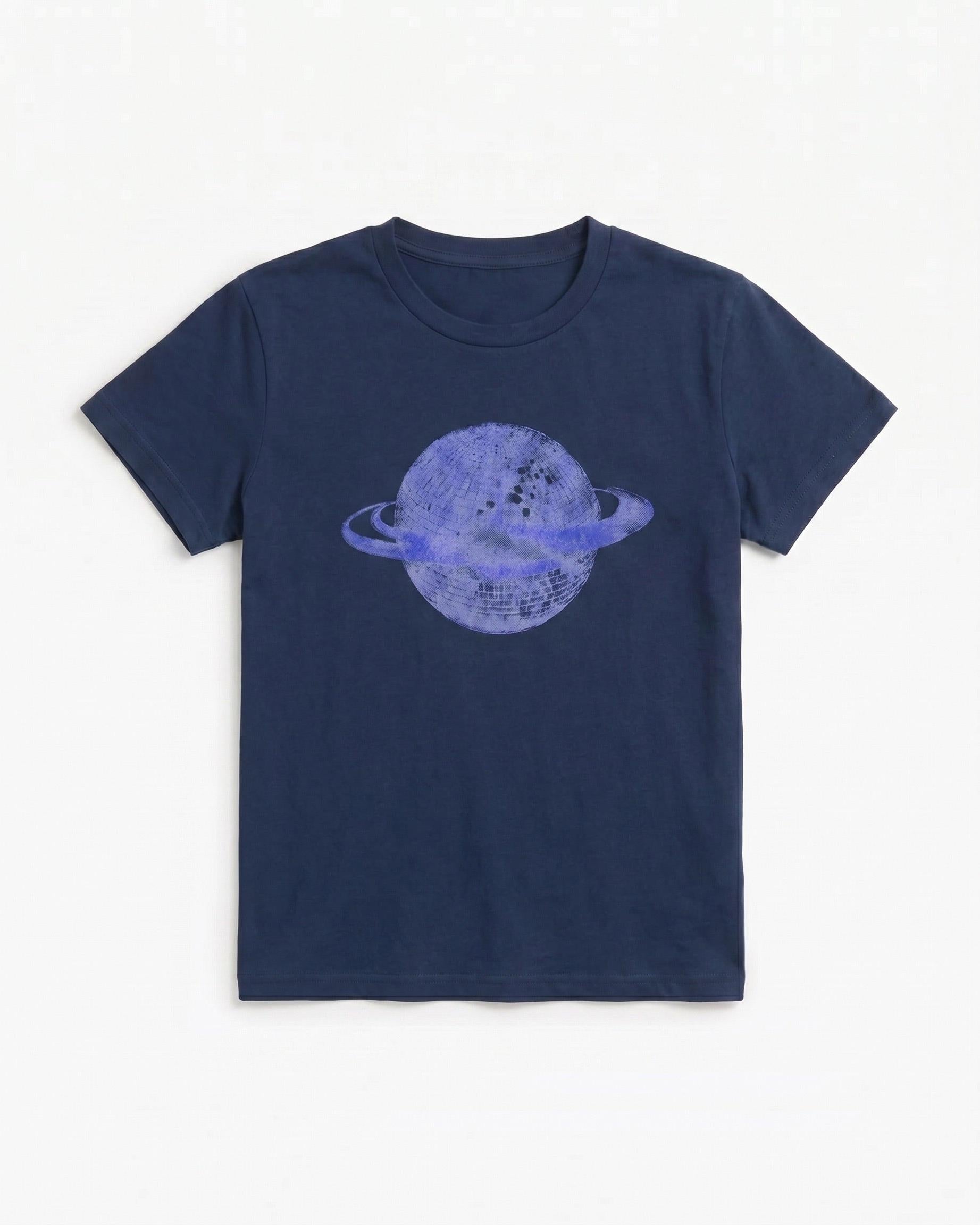 PLANET DISCO (violet), BABY TEE - NAVY - Dinvintageshop