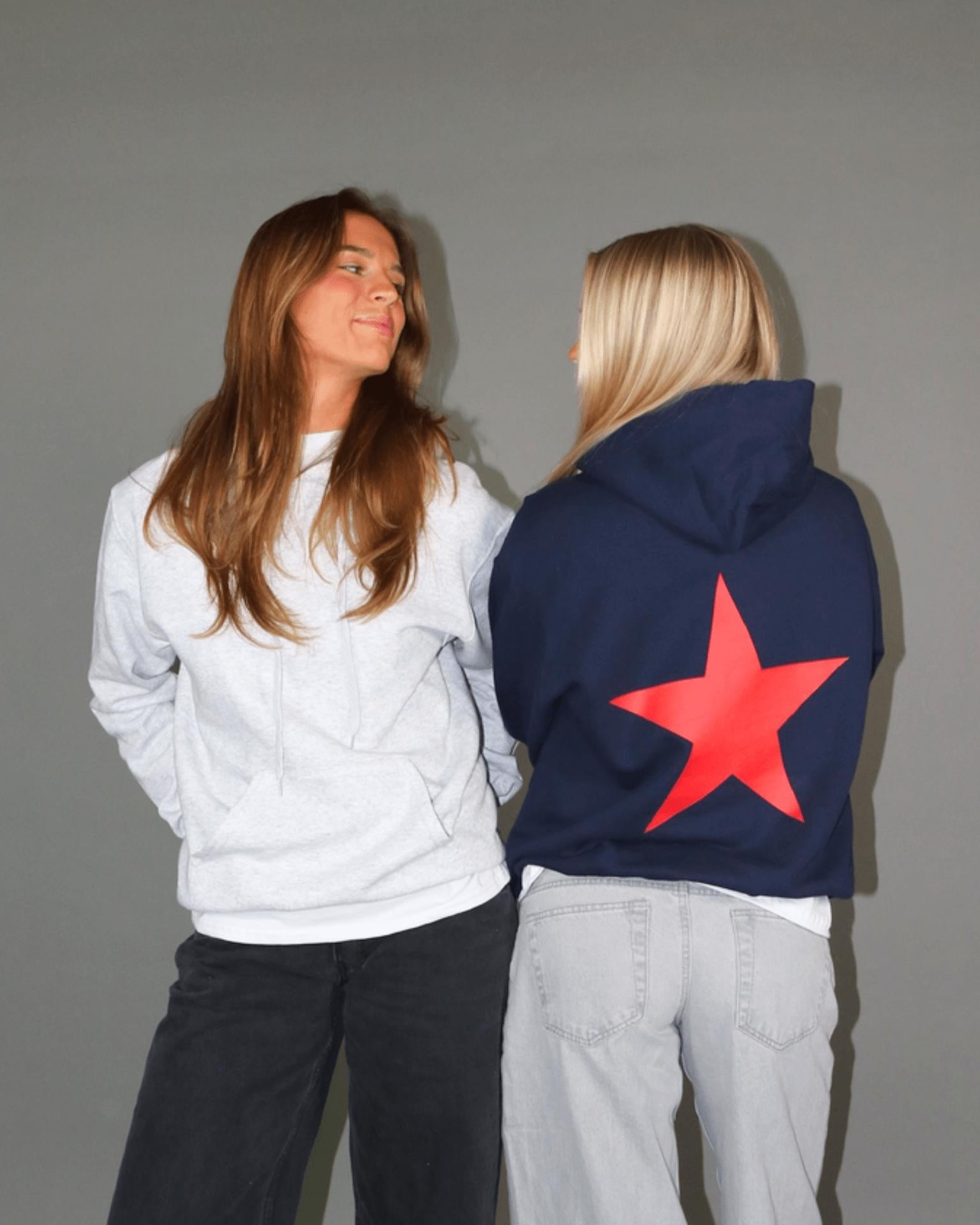 RED STAR HOODIE (rygprint) - NAVY