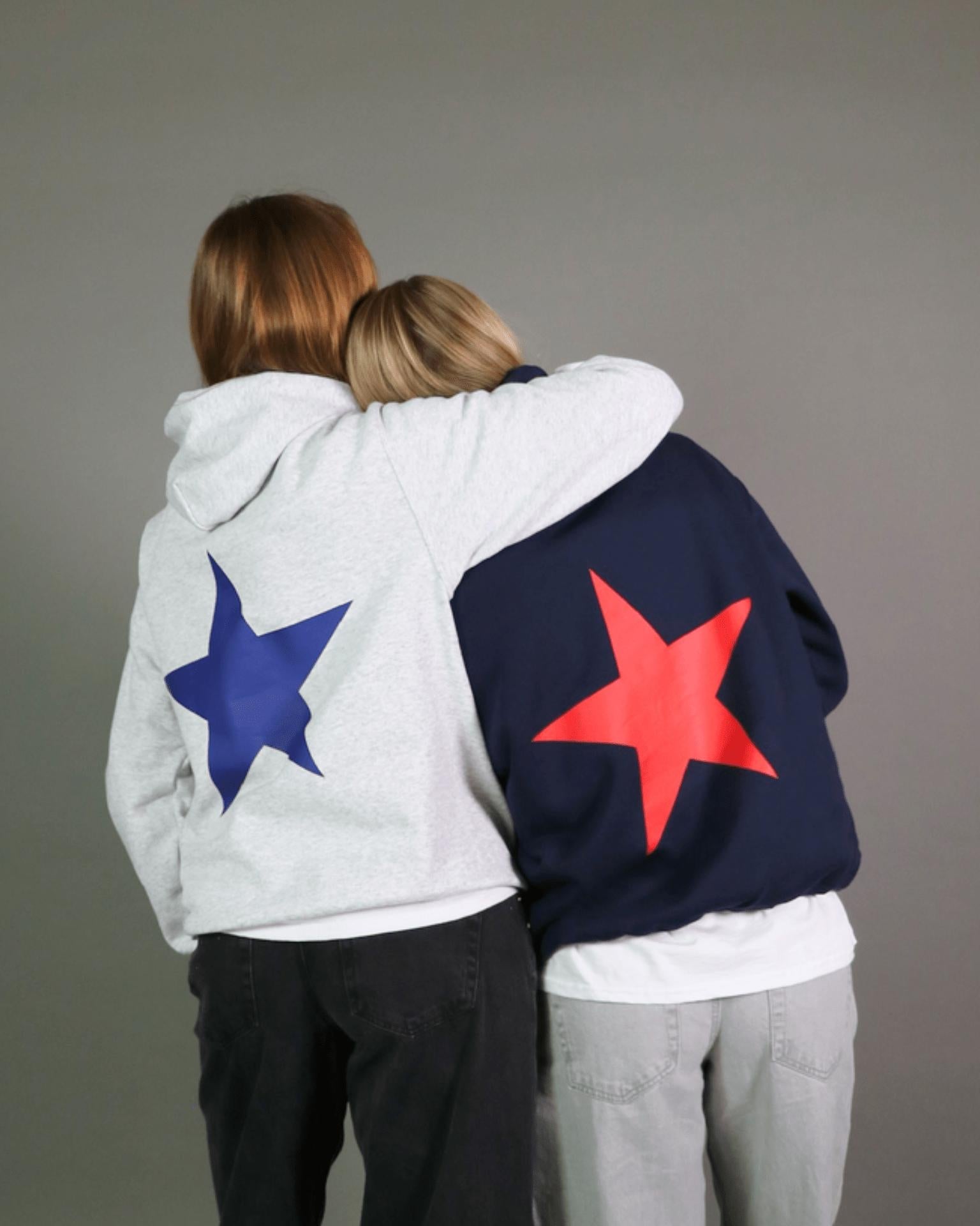 RED STAR HOODIE (rygprint) - NAVY