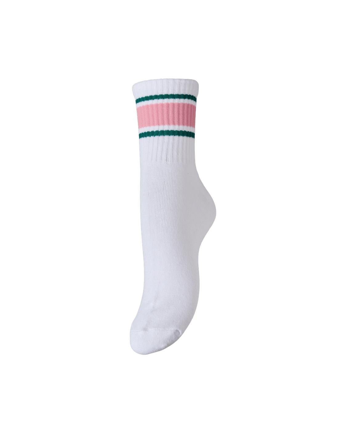 SABINE STRØMPER - Bright White/Pink/Spruce
