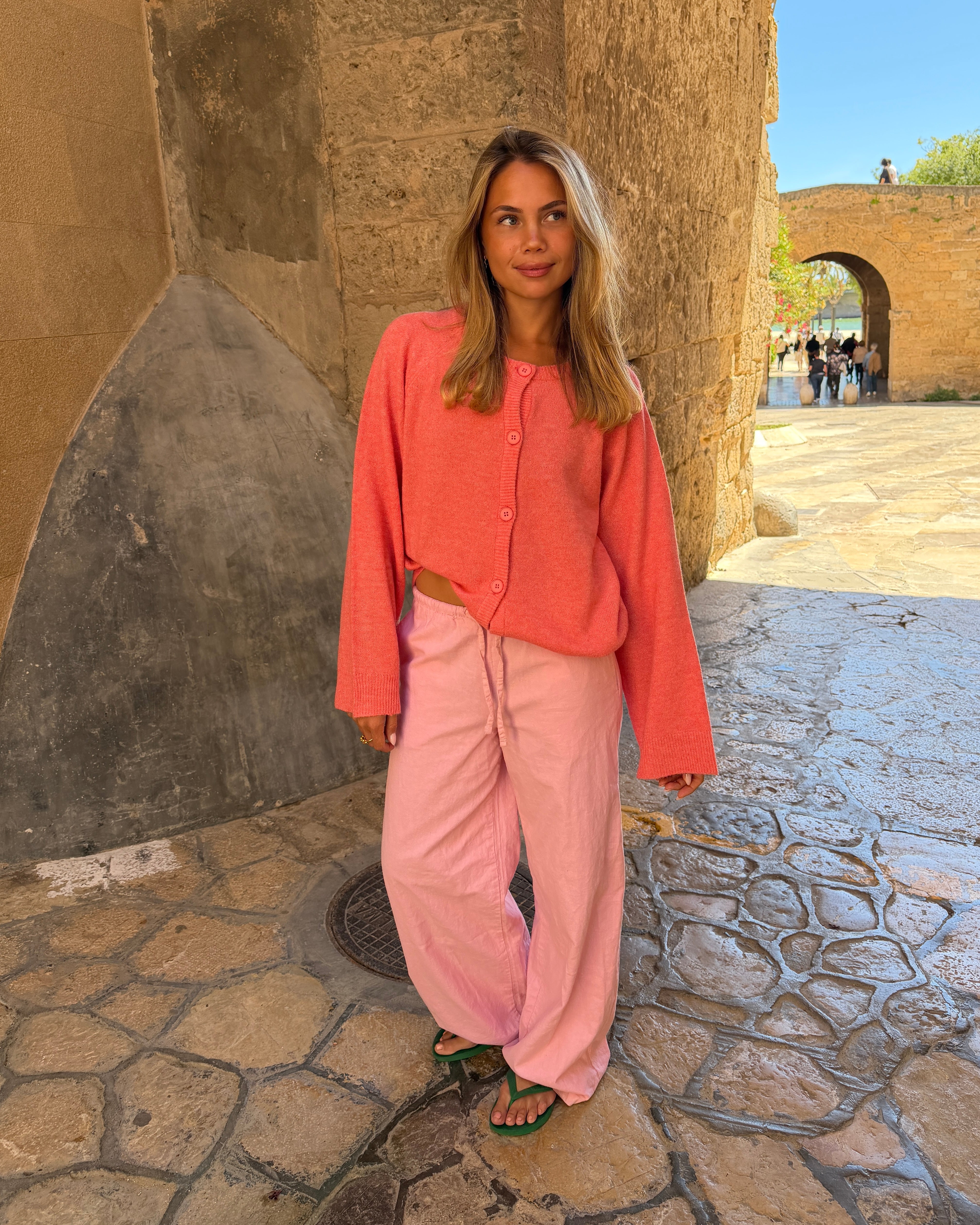 SADIE CARDIGAN - CORAL - Dinvintageshop