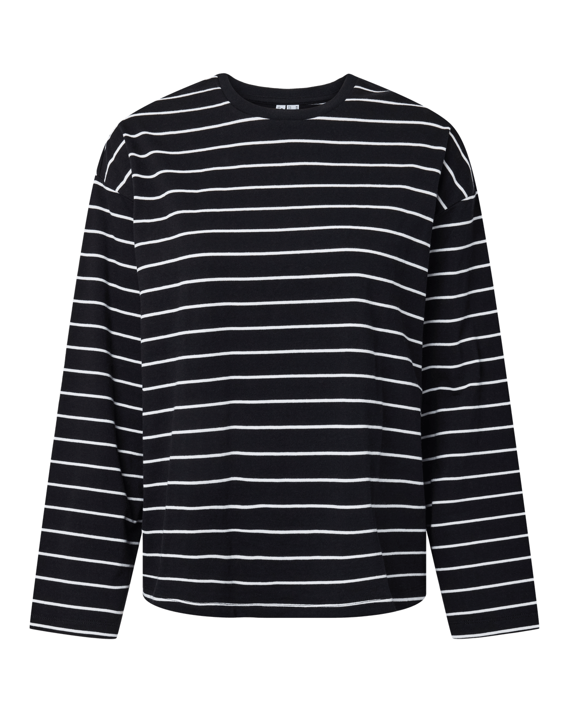 SADIE STRIPE TEE LS - BLACK/CLOUD DANCER - Dinvintageshop