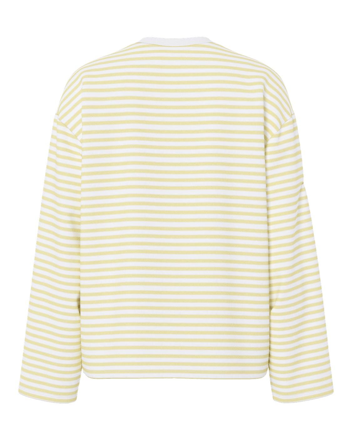 SADIE STRIPE TEE LS - BRIGHT WHITE/FRENCH VANILLA