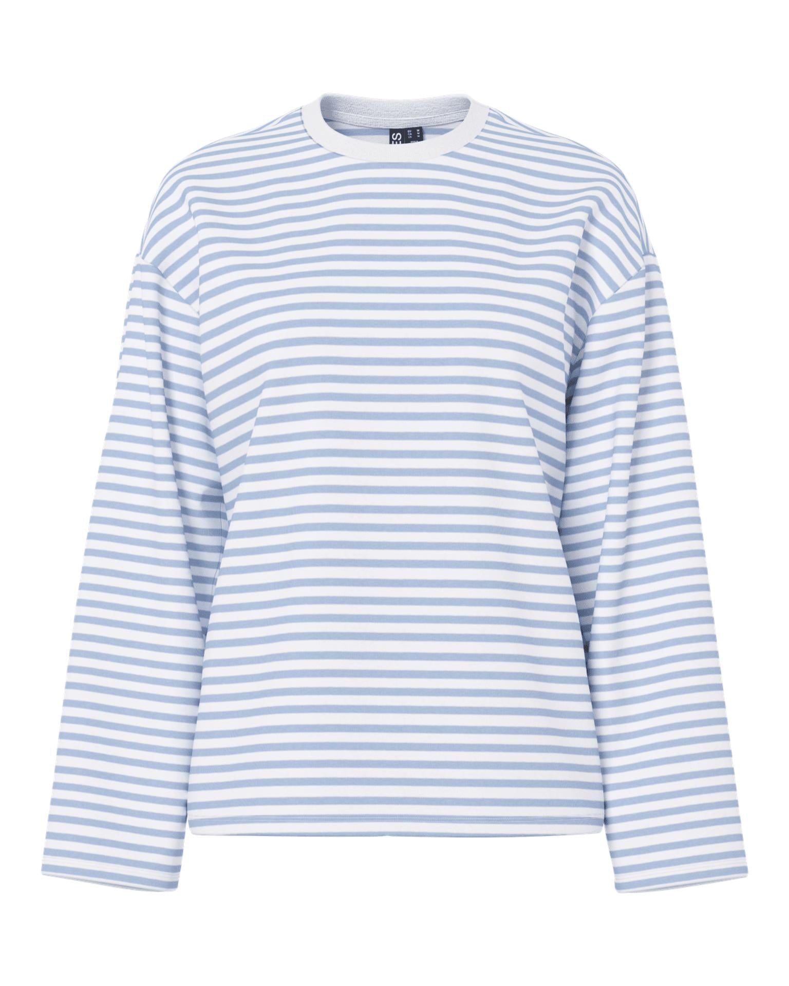 SADIE STRIPE TEE LS - CLOUD DANCER / CASHMERE BLUE - Dinvintageshop