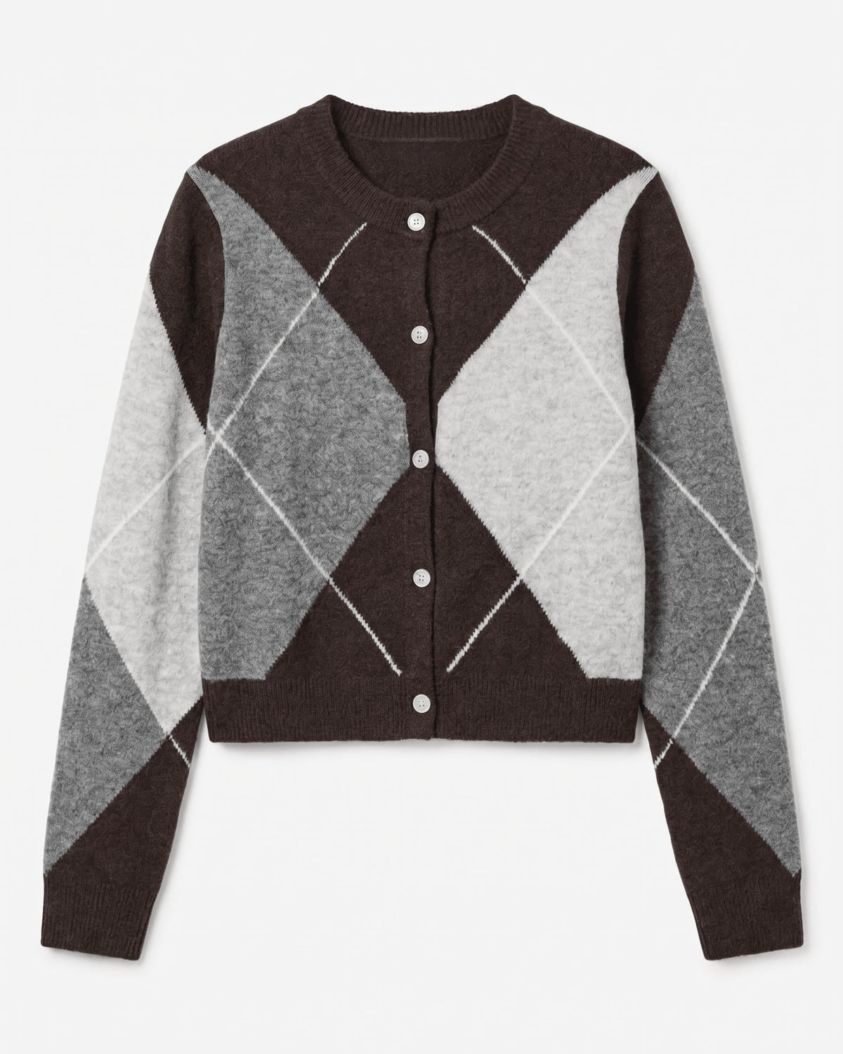 SALLY KNIT CARDIGAN - HOT FUDGE/GREY/BIRCH