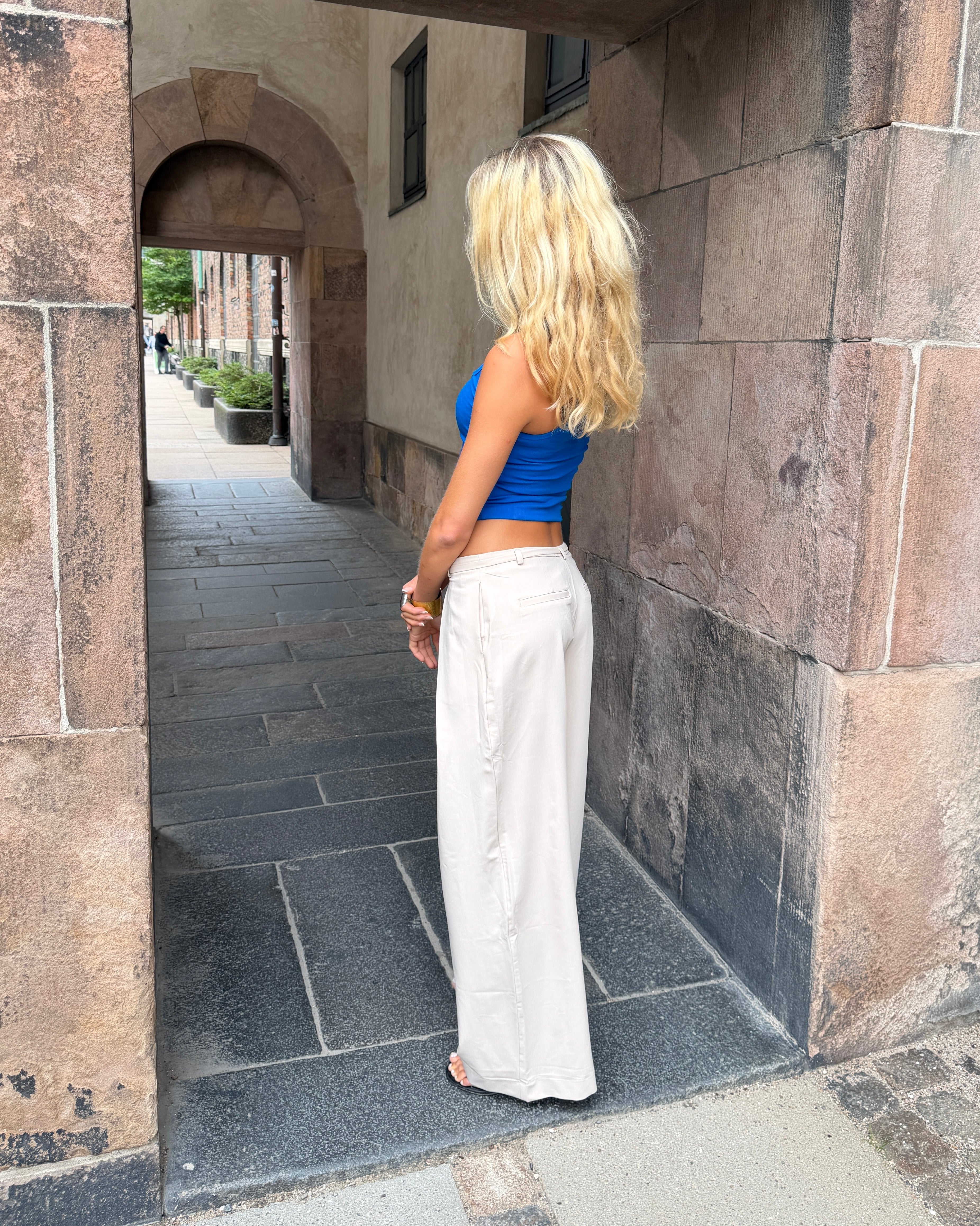 SARAH BAGGY SUIT PANT - SAND - Dinvintageshop