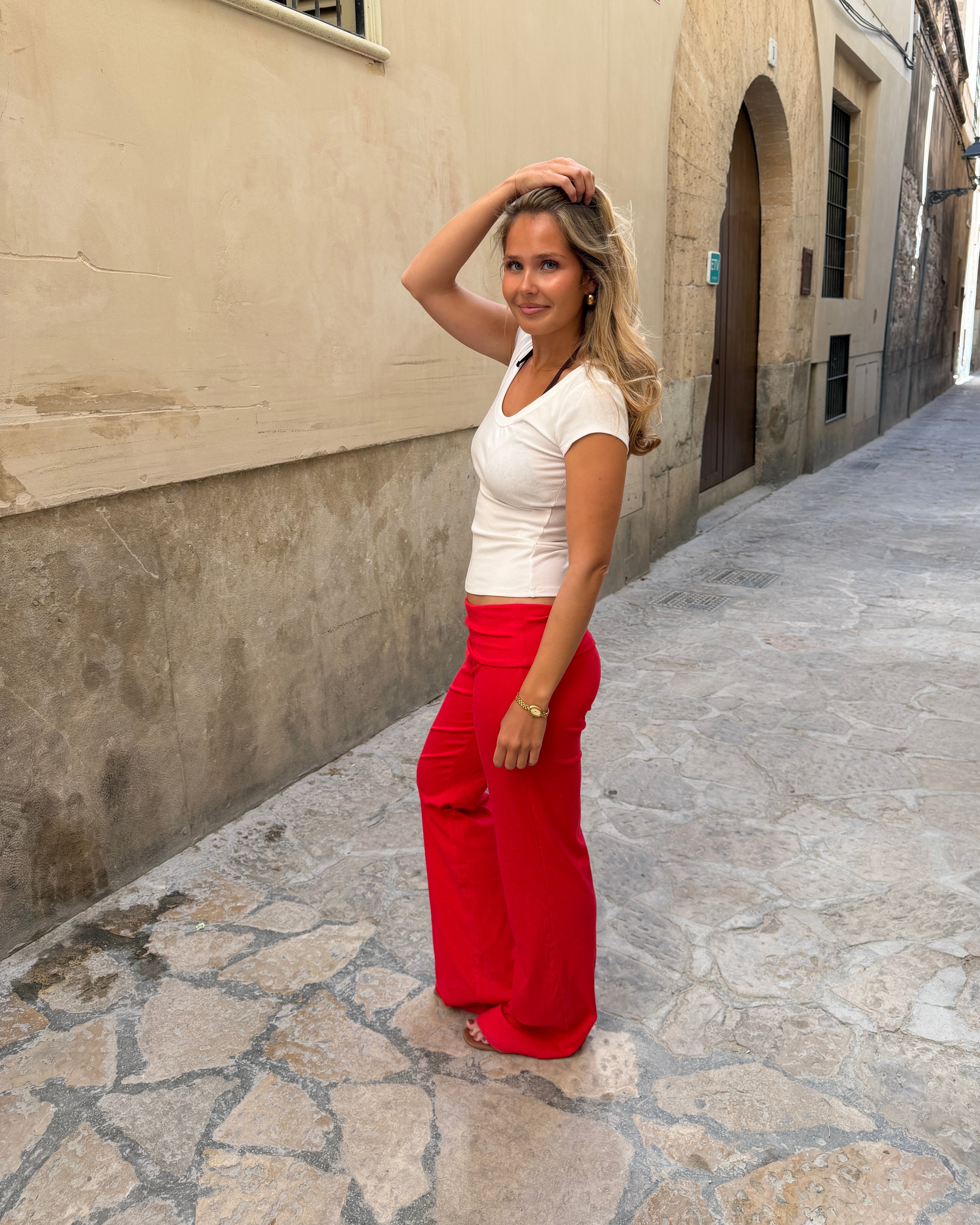 SASHA PANT - RED - Dinvintageshop