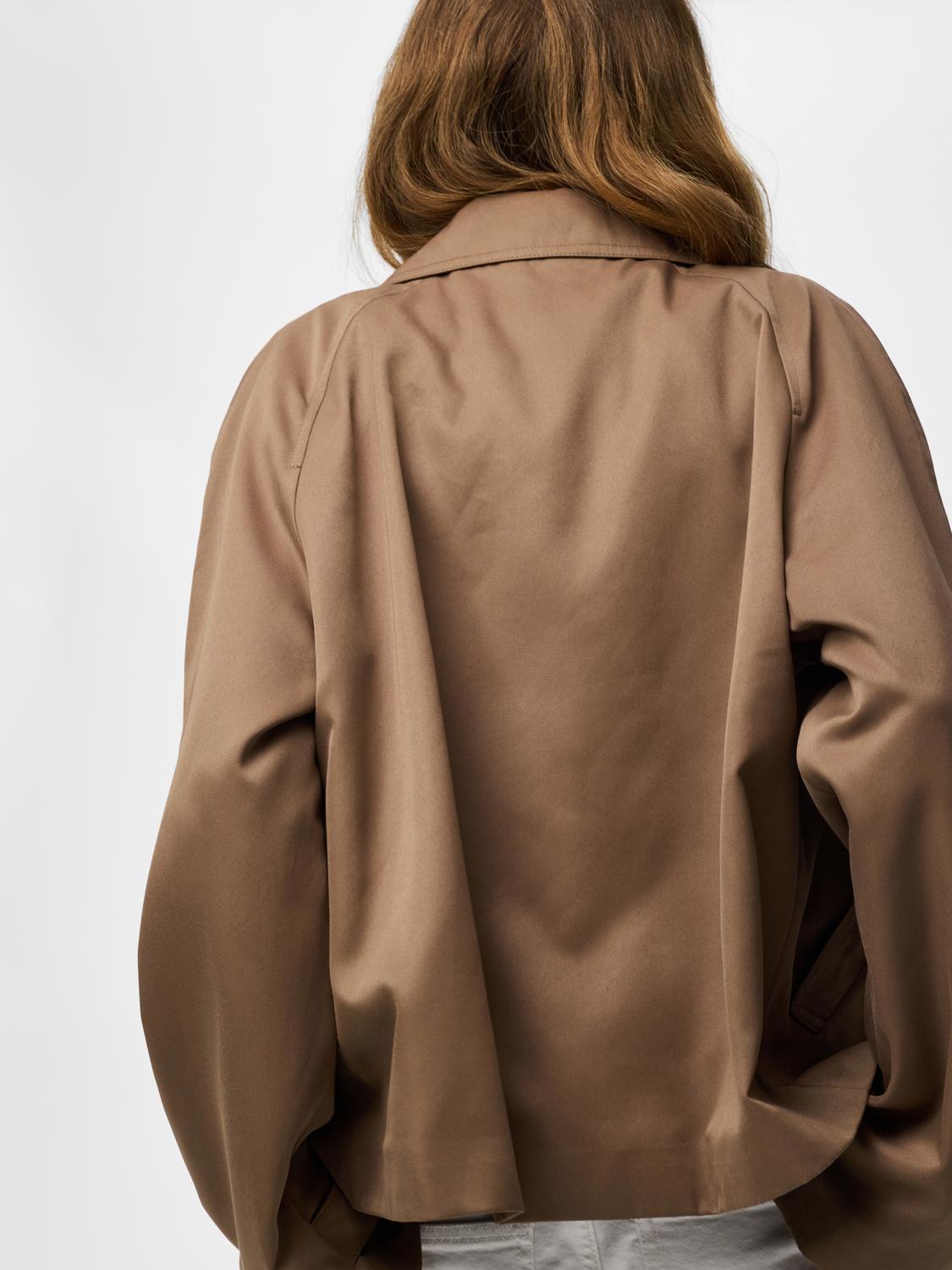 SCARLETT SHORT TRENCHCOAT - BROWN LENTIL - Dinvintageshop