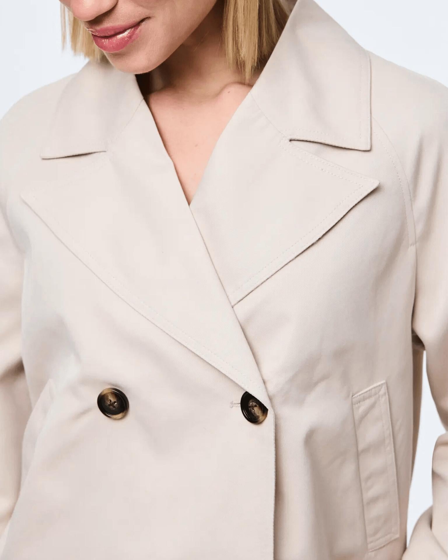 SCARLETT SHORT TRENCHCOAT - SILVER GRAY