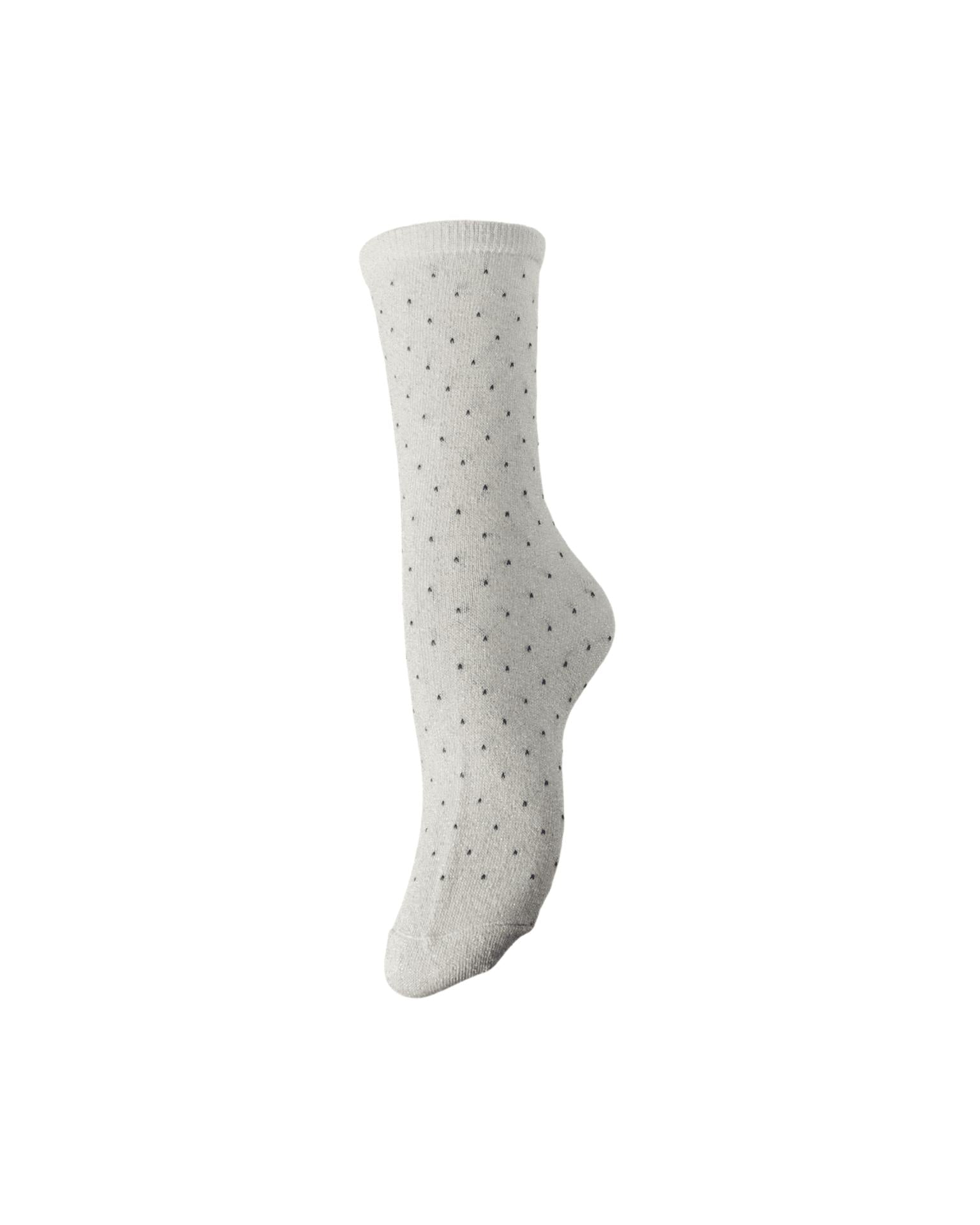SEBBY GLITTER SOCKS - SILVER LINING DOTS