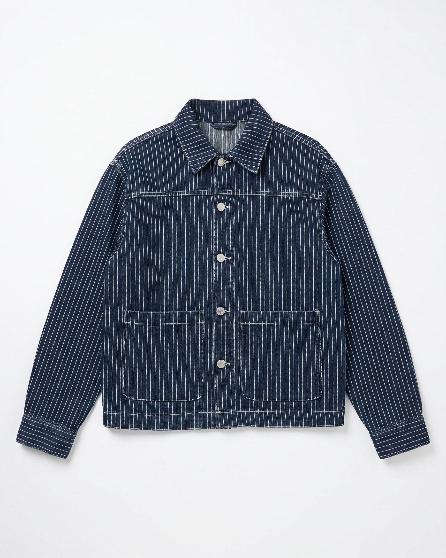 SIA DENIM JACKET - DARK STRIPE - Dinvintageshop