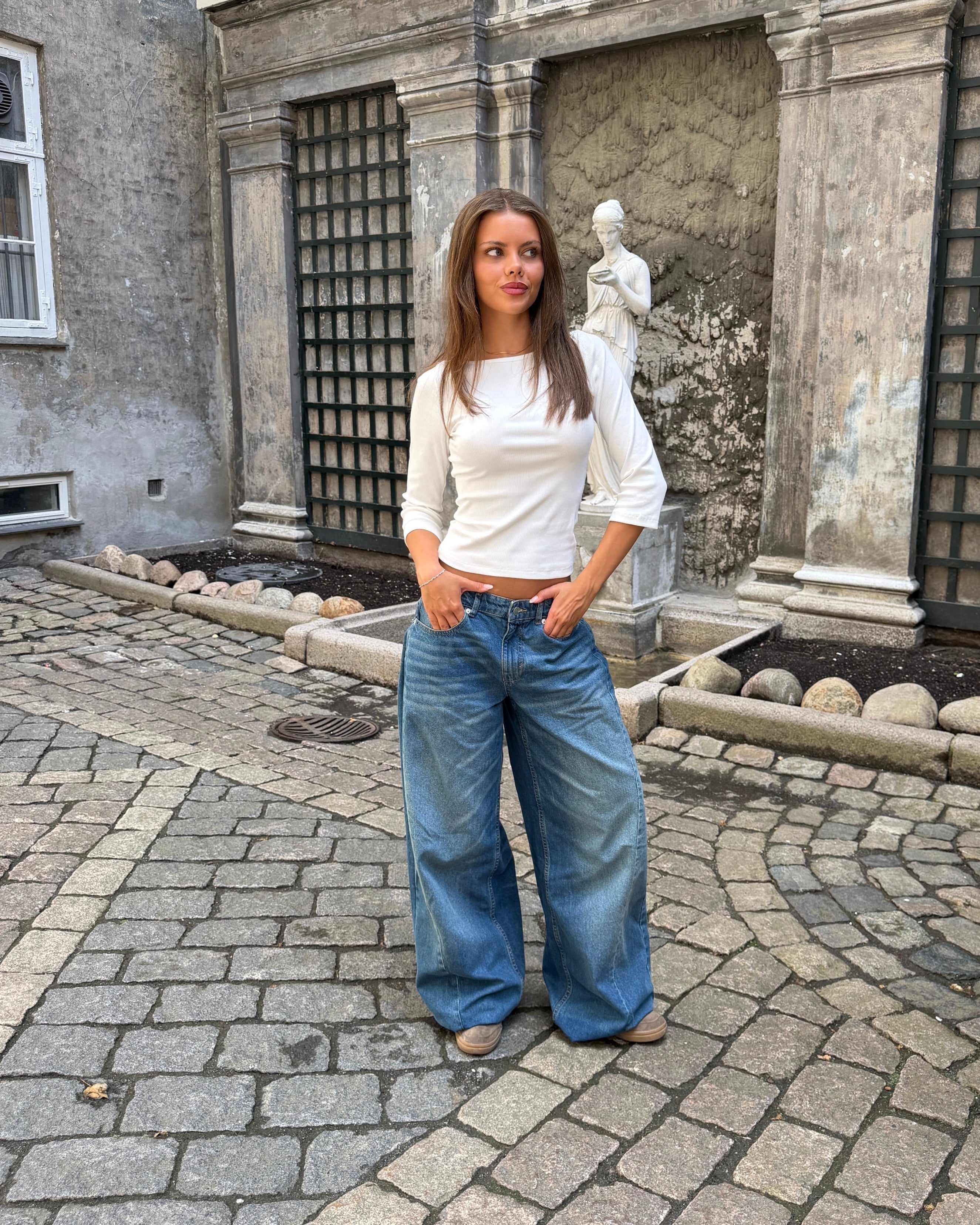 SILLE BAGGY JEANS - MID BLUE