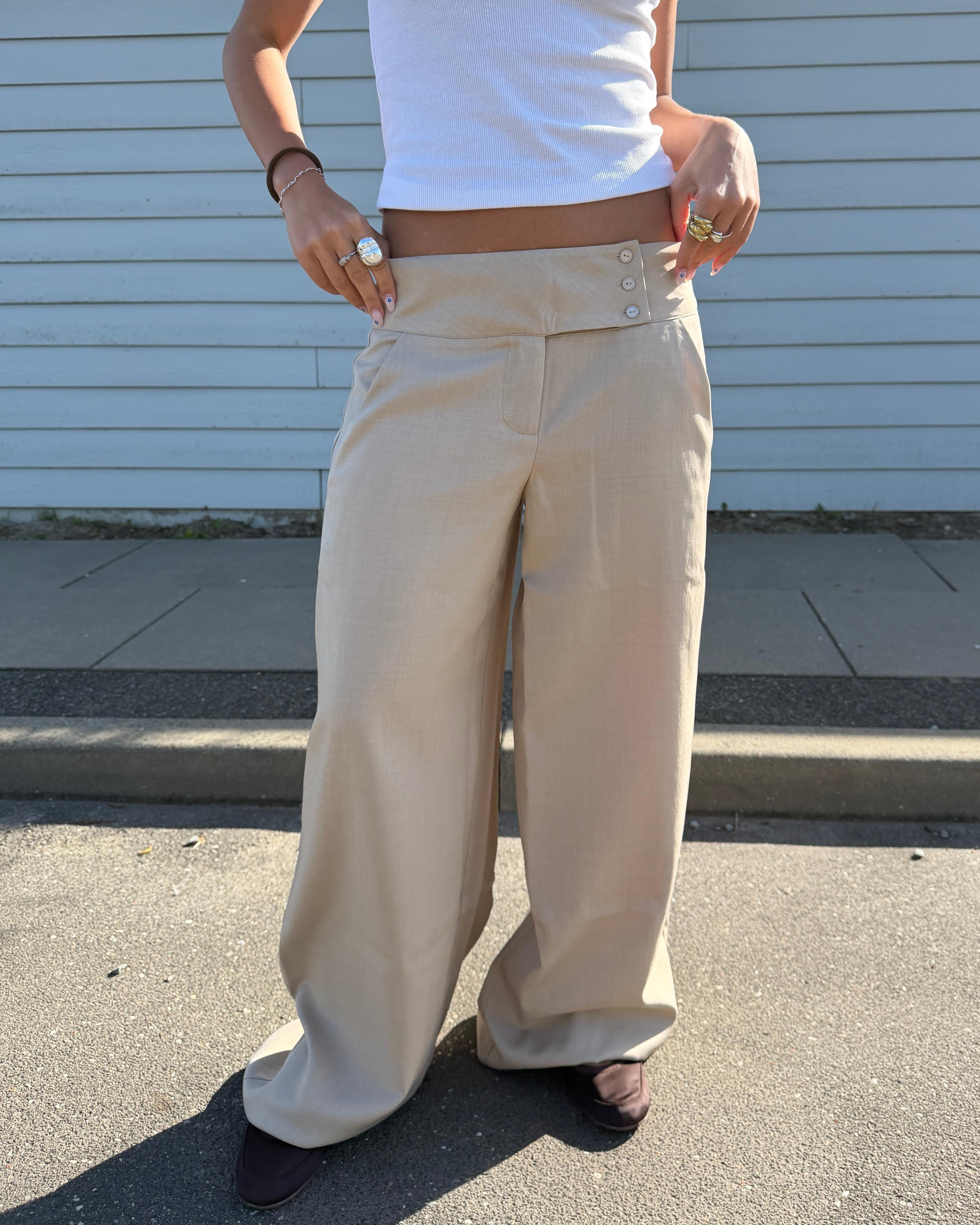 SOPHIE SUIT PANT - SAND - Dinvintageshop