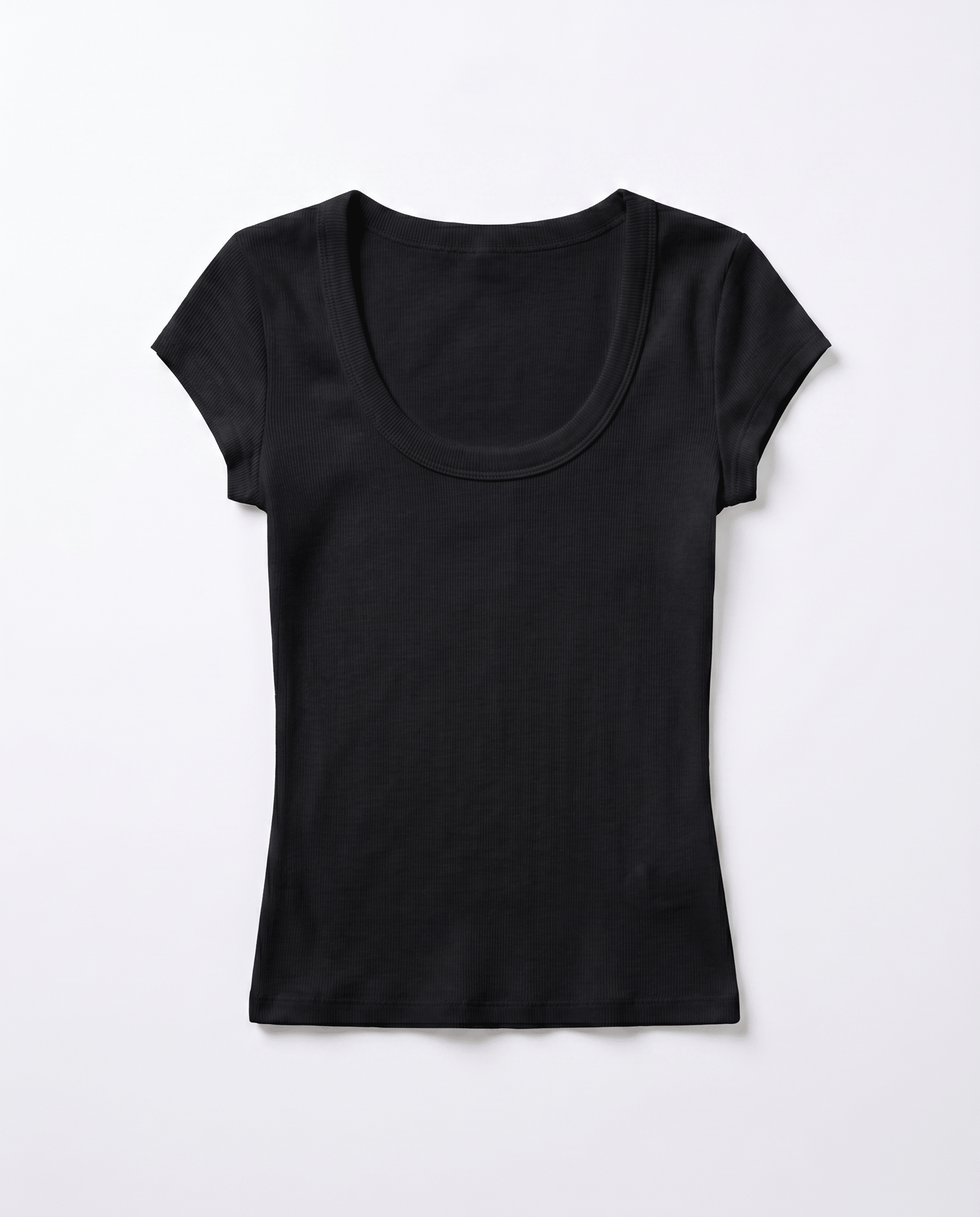 THEA KORTÆRMET T - SHIRT - BLACK - Dinvintageshop