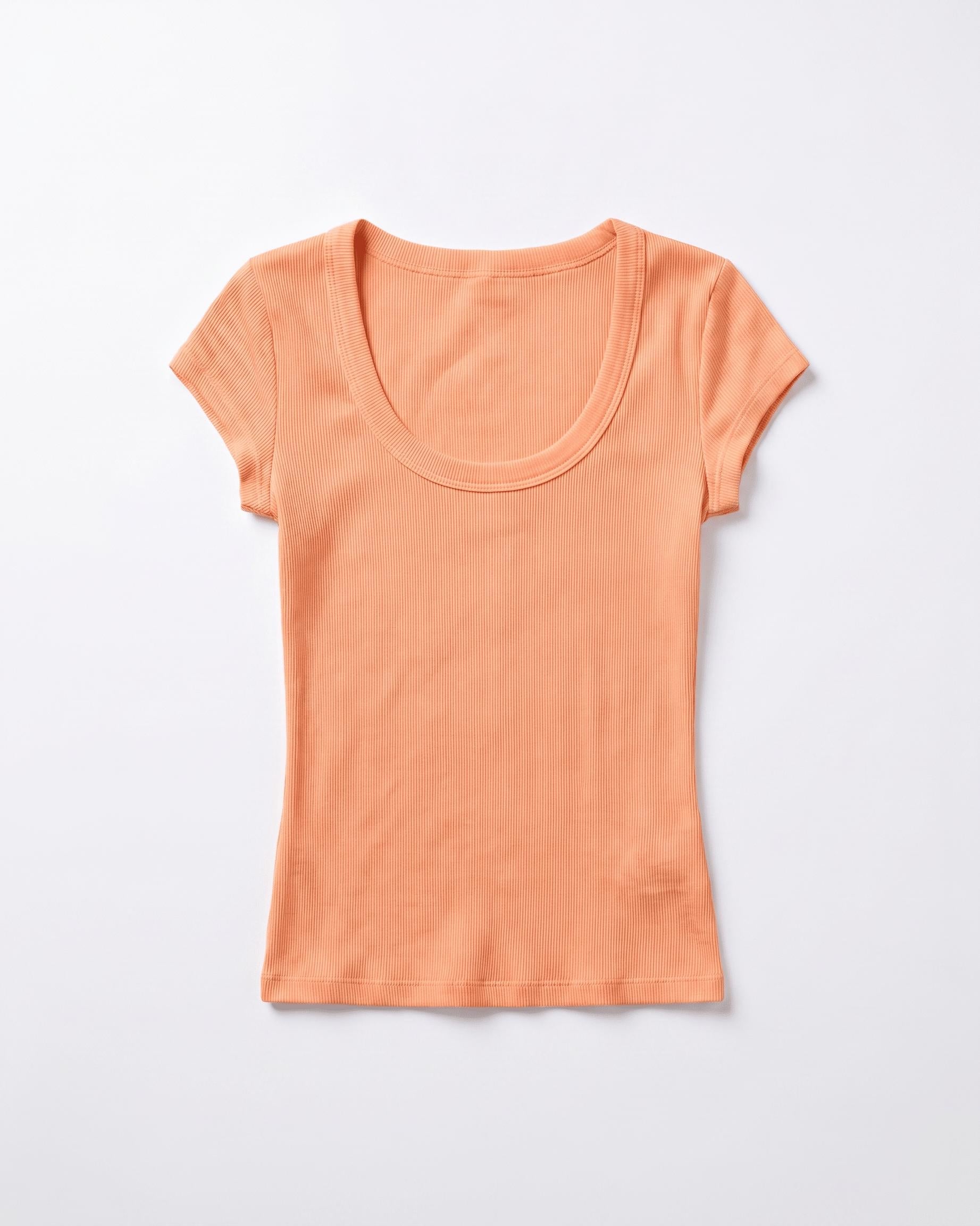 THEA KORTÆRMET T-SHIRT - CORAL