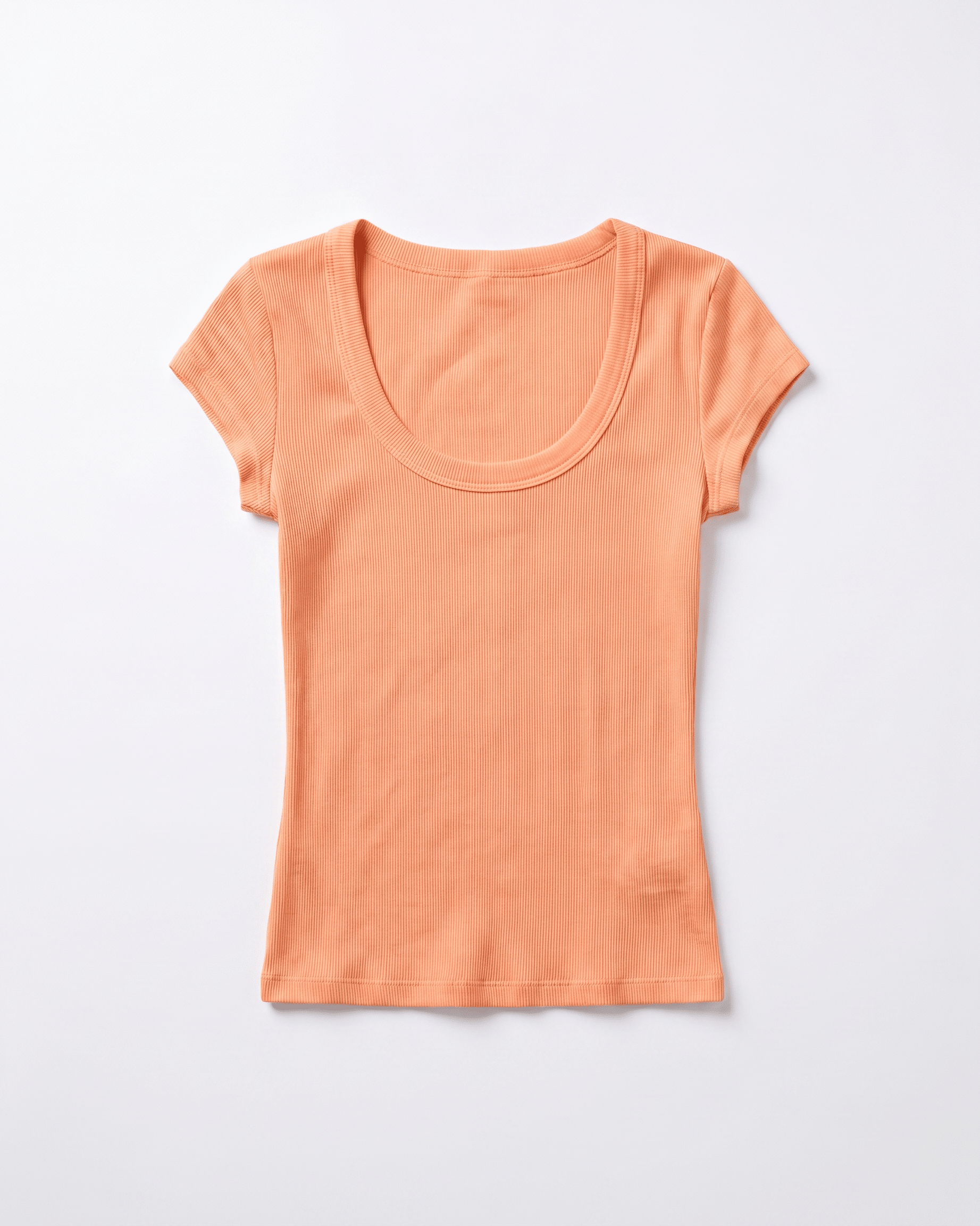 THEA KORTÆRMET T - SHIRT - CORAL - Dinvintageshop
