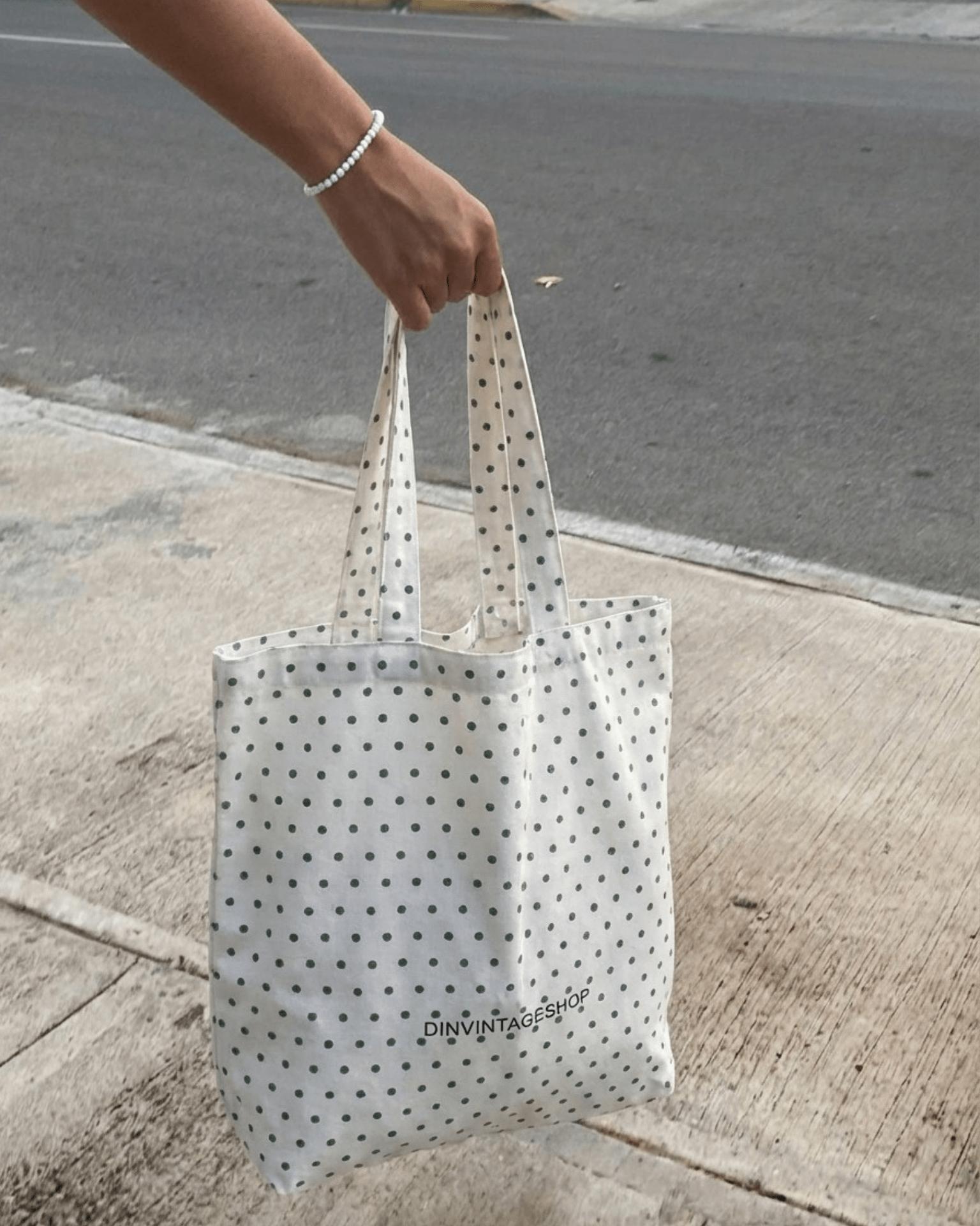 TOTEBAG - GREEN DOTS