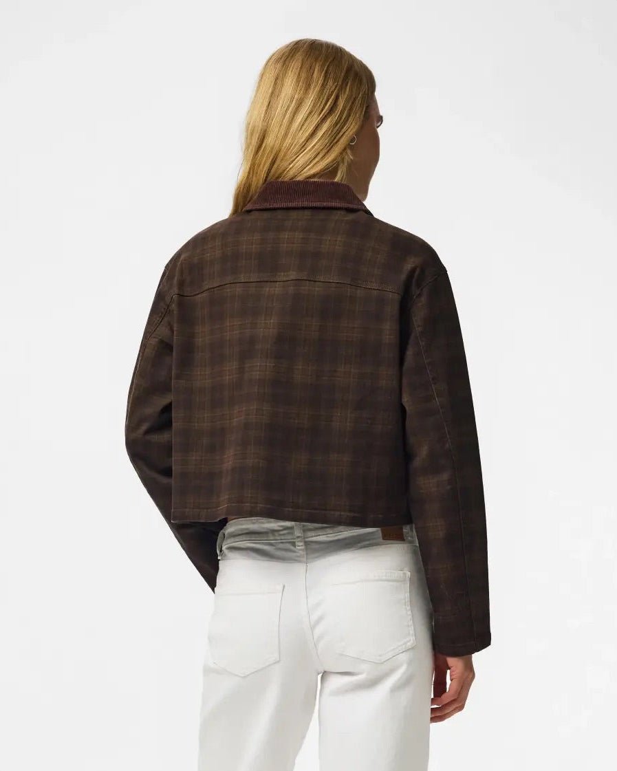 VERA SHORT JACKET - BROWN CHECK - Dinvintageshop