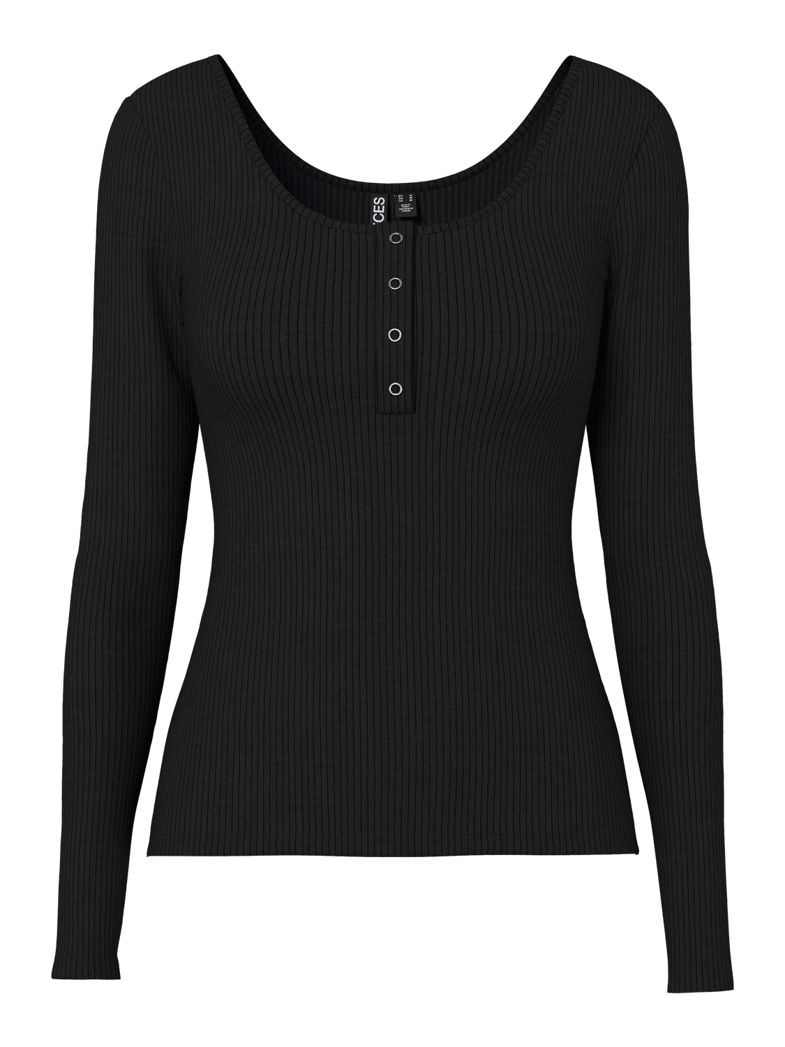 KITTE LONG SLEEVE TOP - BLACK