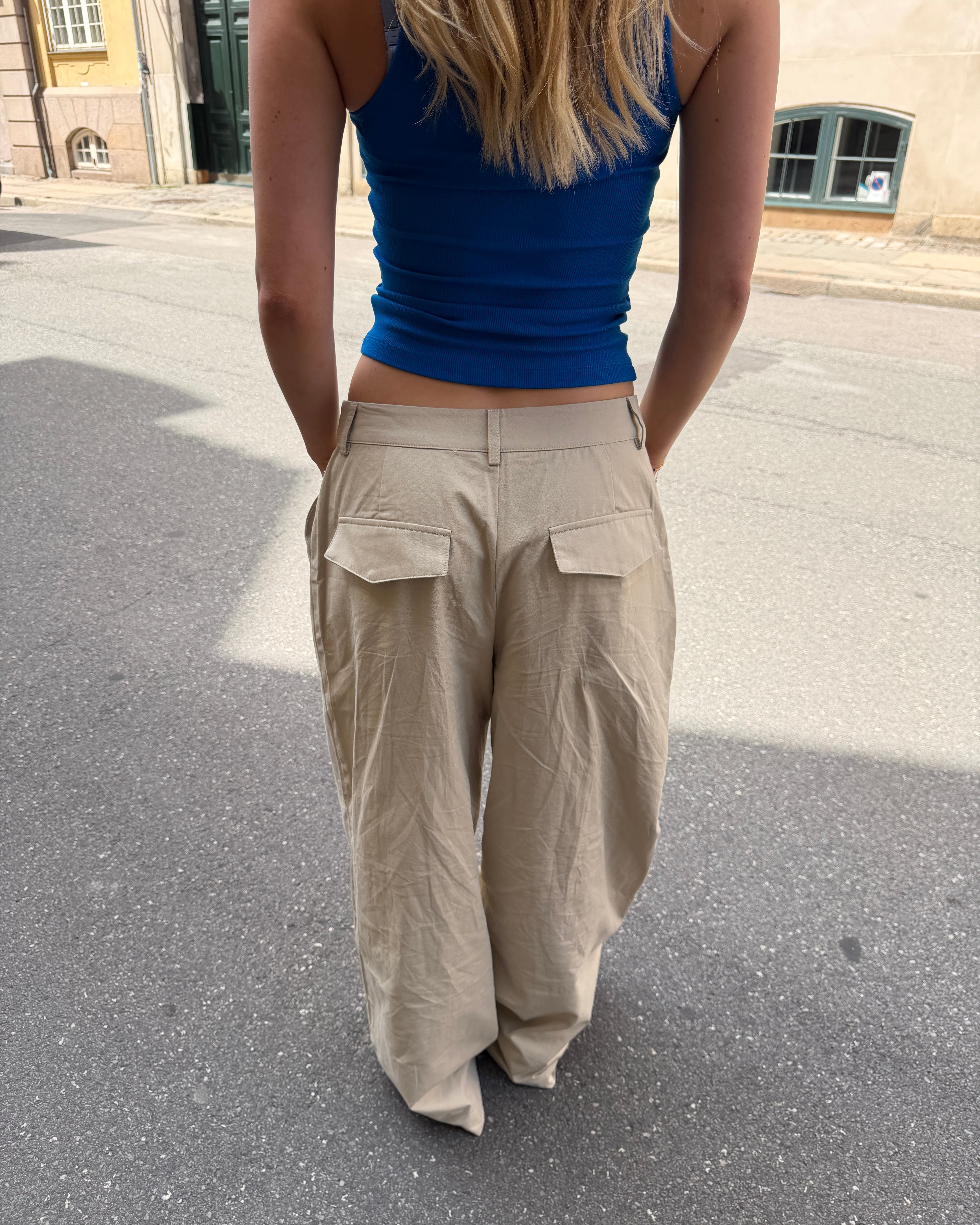 VICTORIA BAGGY PANT - SAND - Dinvintageshop