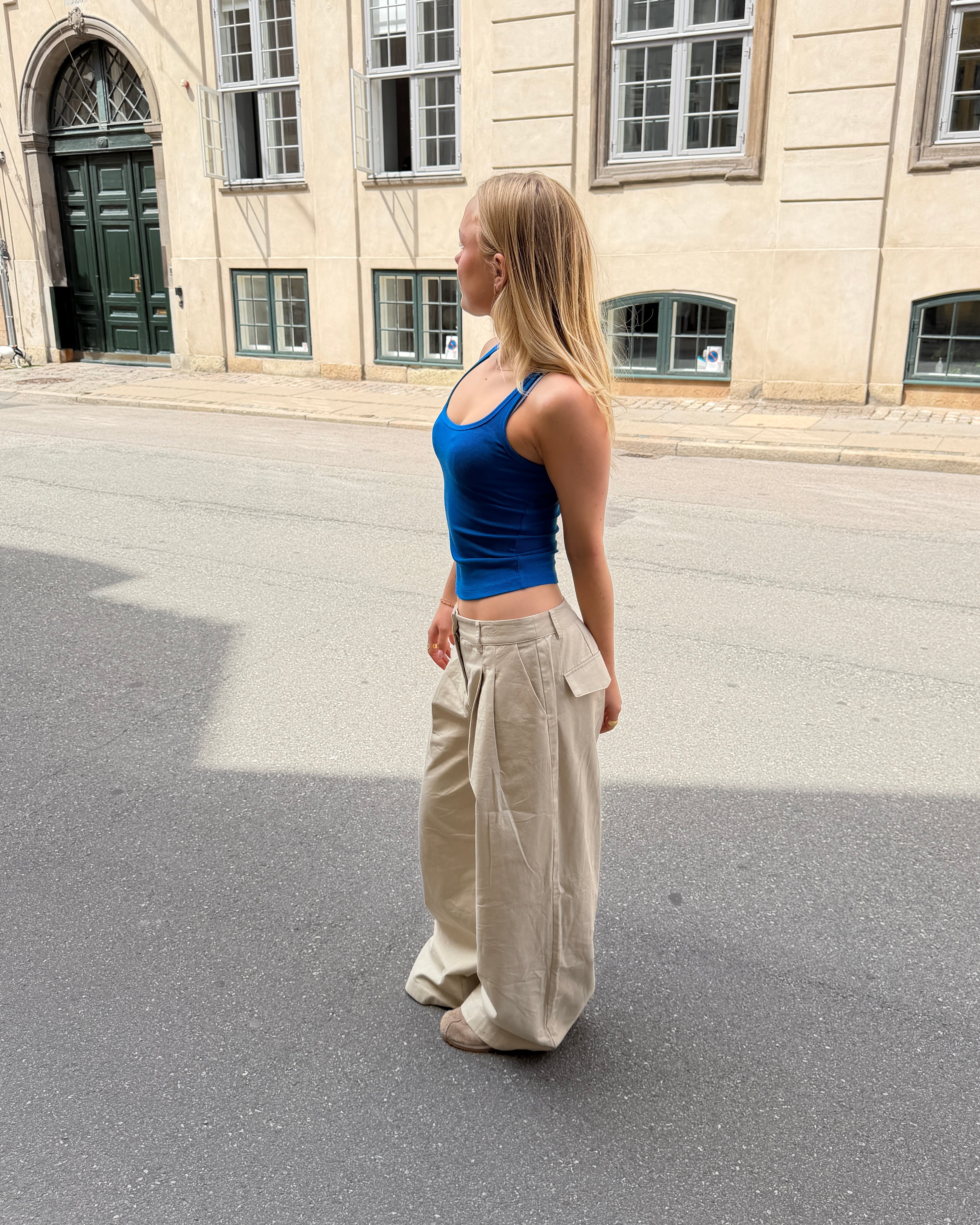 VICTORIA BAGGY PANT - SAND - Dinvintageshop