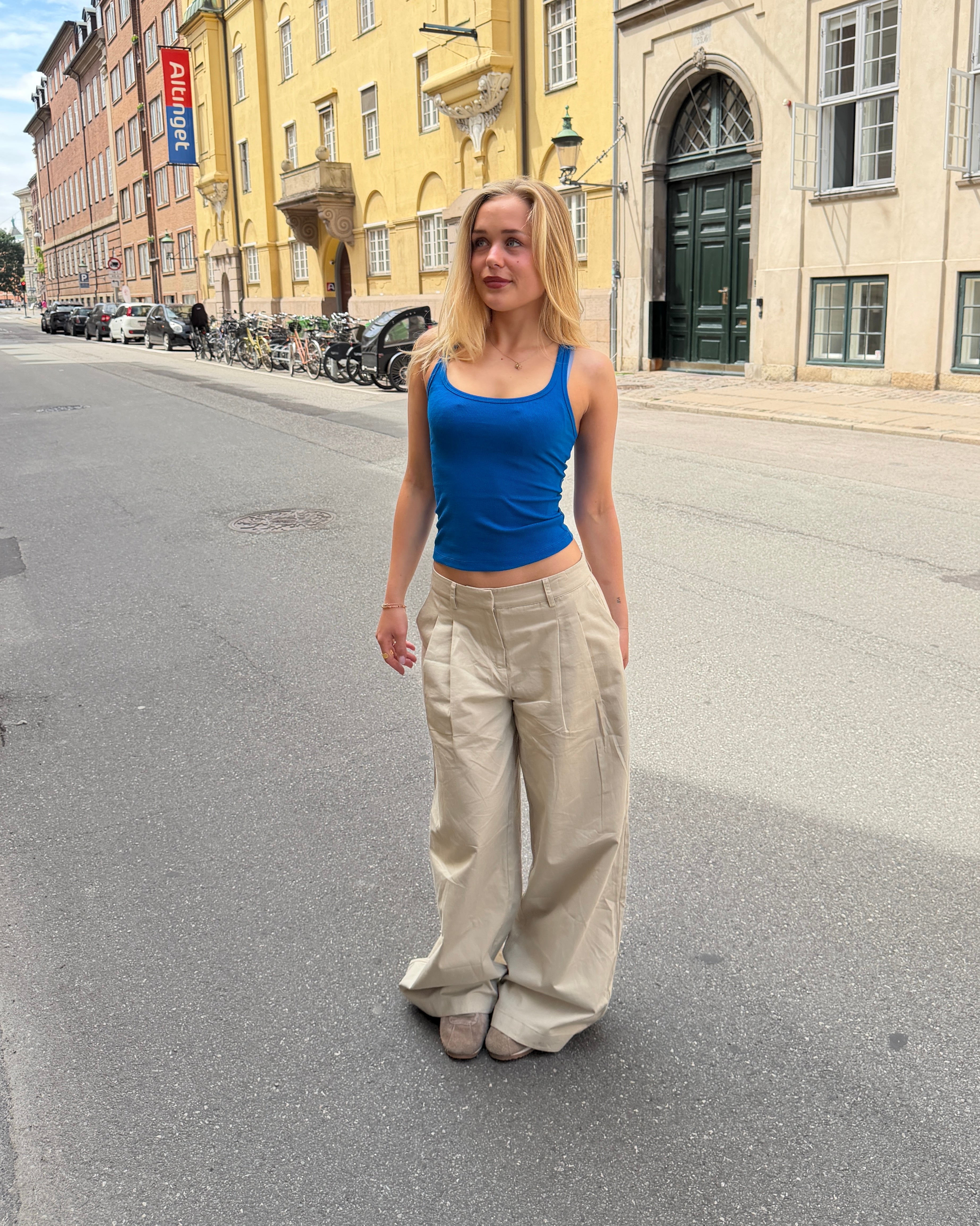 VICTORIA BAGGY PANT - SAND - Dinvintageshop