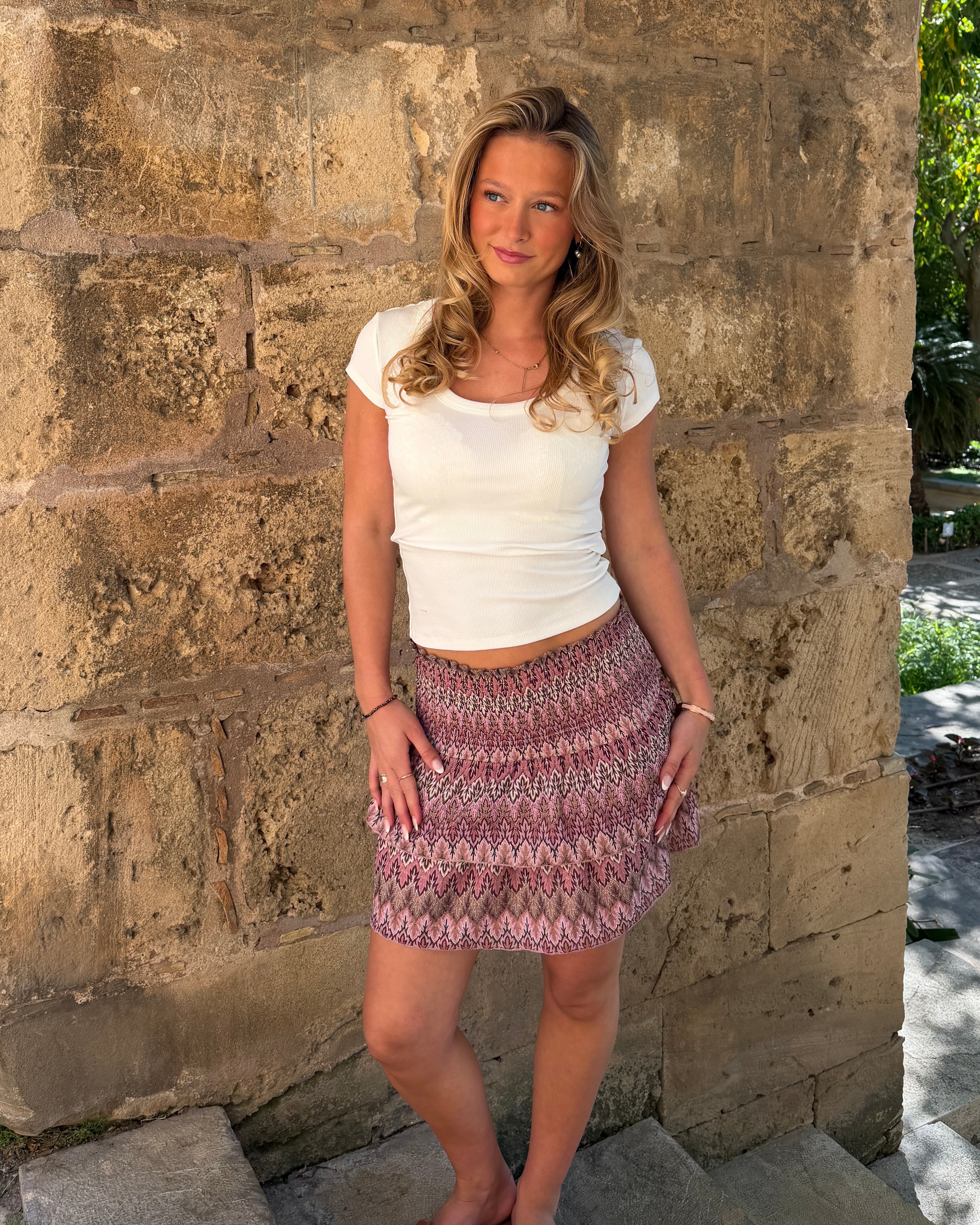 VIGGA RUFFLE TOP/SKIRT - BERRY MIX - Dinvintageshop
